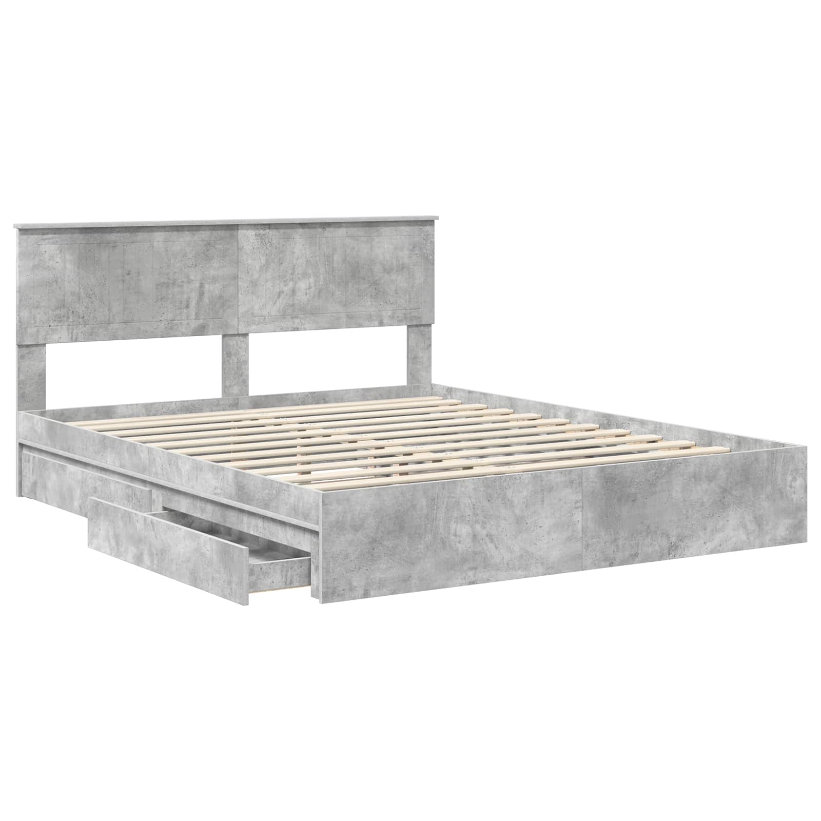Seng med Oppbevaring Betonggrå 160 x 200 cm Konstruert tre