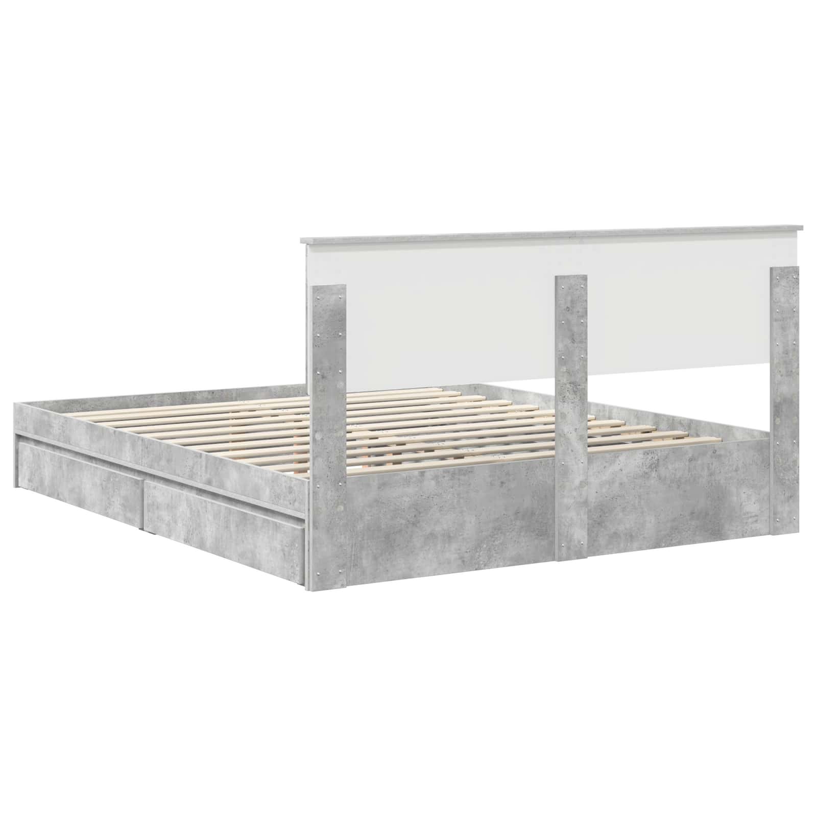 Seng med Oppbevaring Betonggrå 160 x 200 cm Konstruert tre