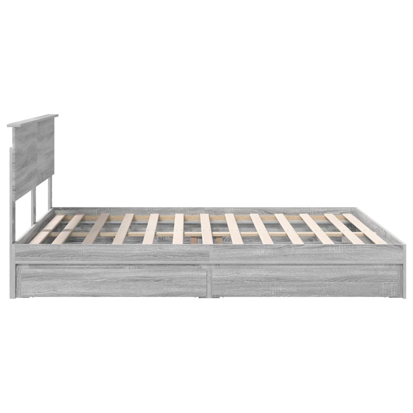 Seng med Oppbevaring Grå Sonoma 160 x 200 cm Konstruert tre
