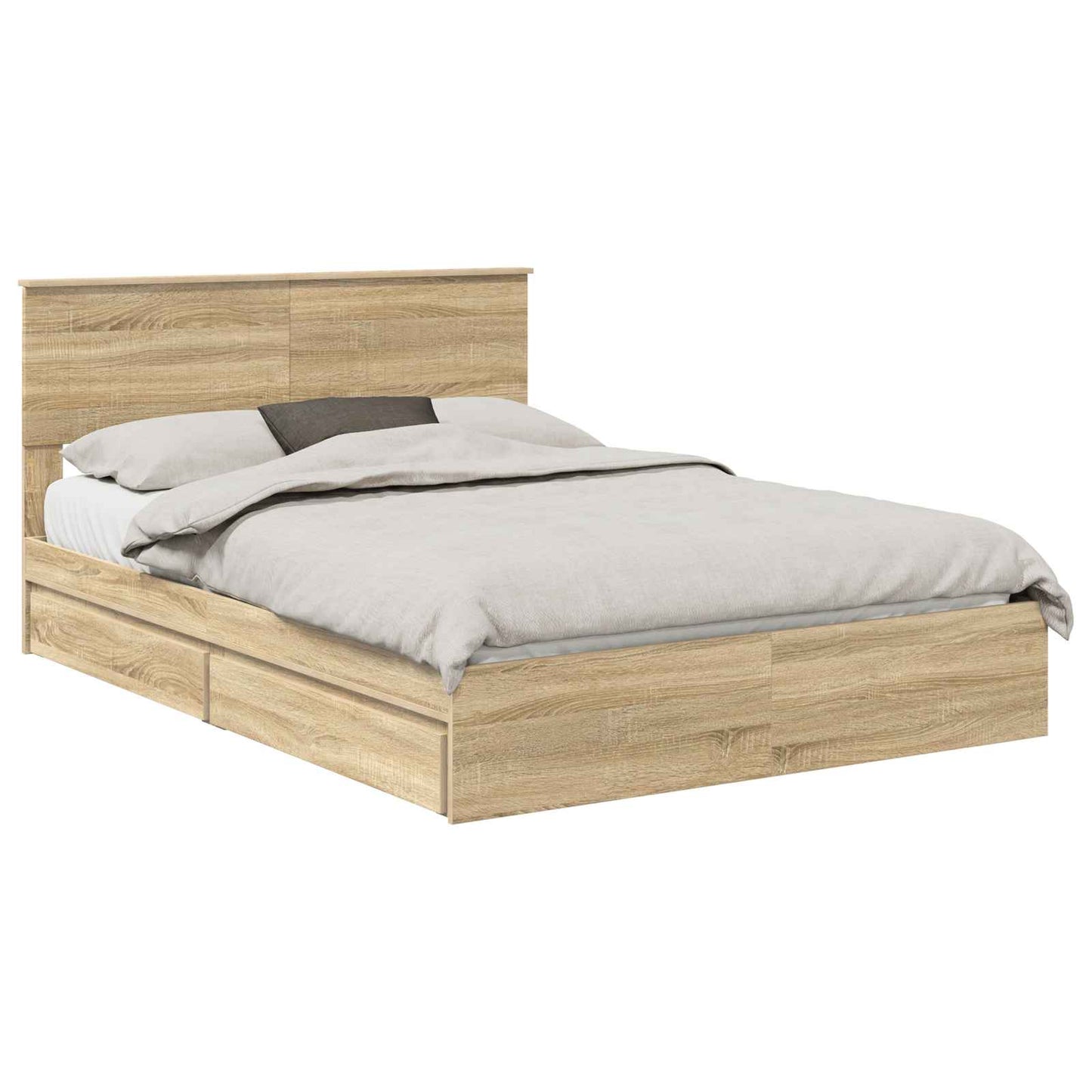 Seng med Oppbevaring Sonoma eik 140 x 200 cm Konstruert tre