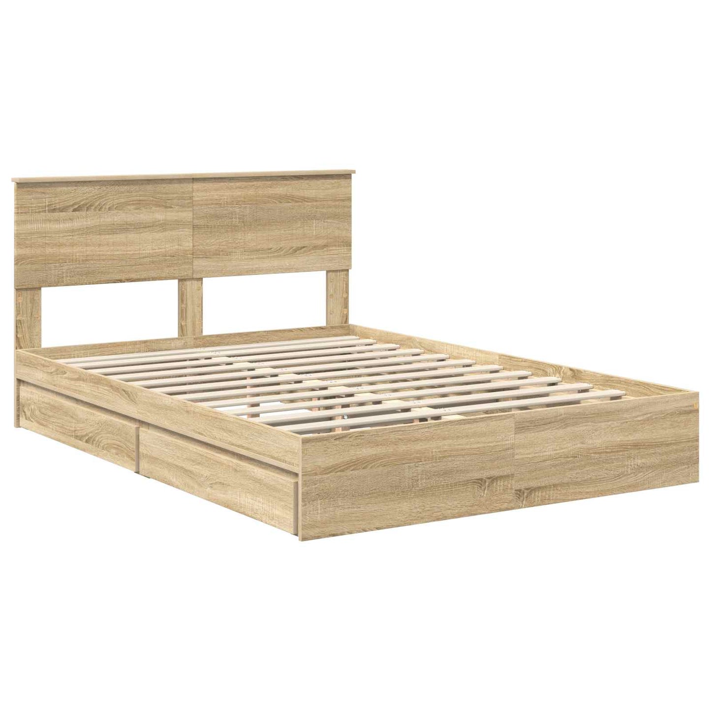 Seng med Oppbevaring Sonoma eik 140 x 200 cm Konstruert tre