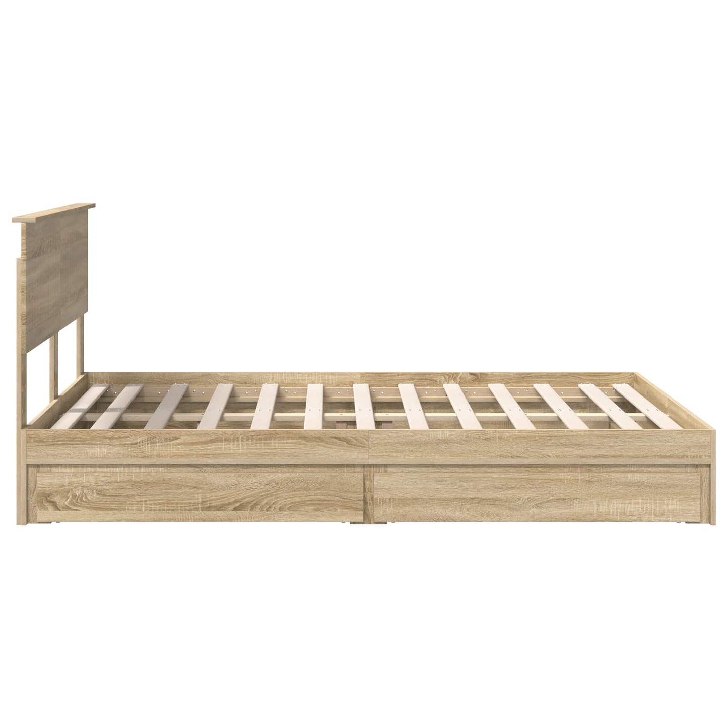 Seng med Oppbevaring Sonoma eik 140 x 200 cm Konstruert tre