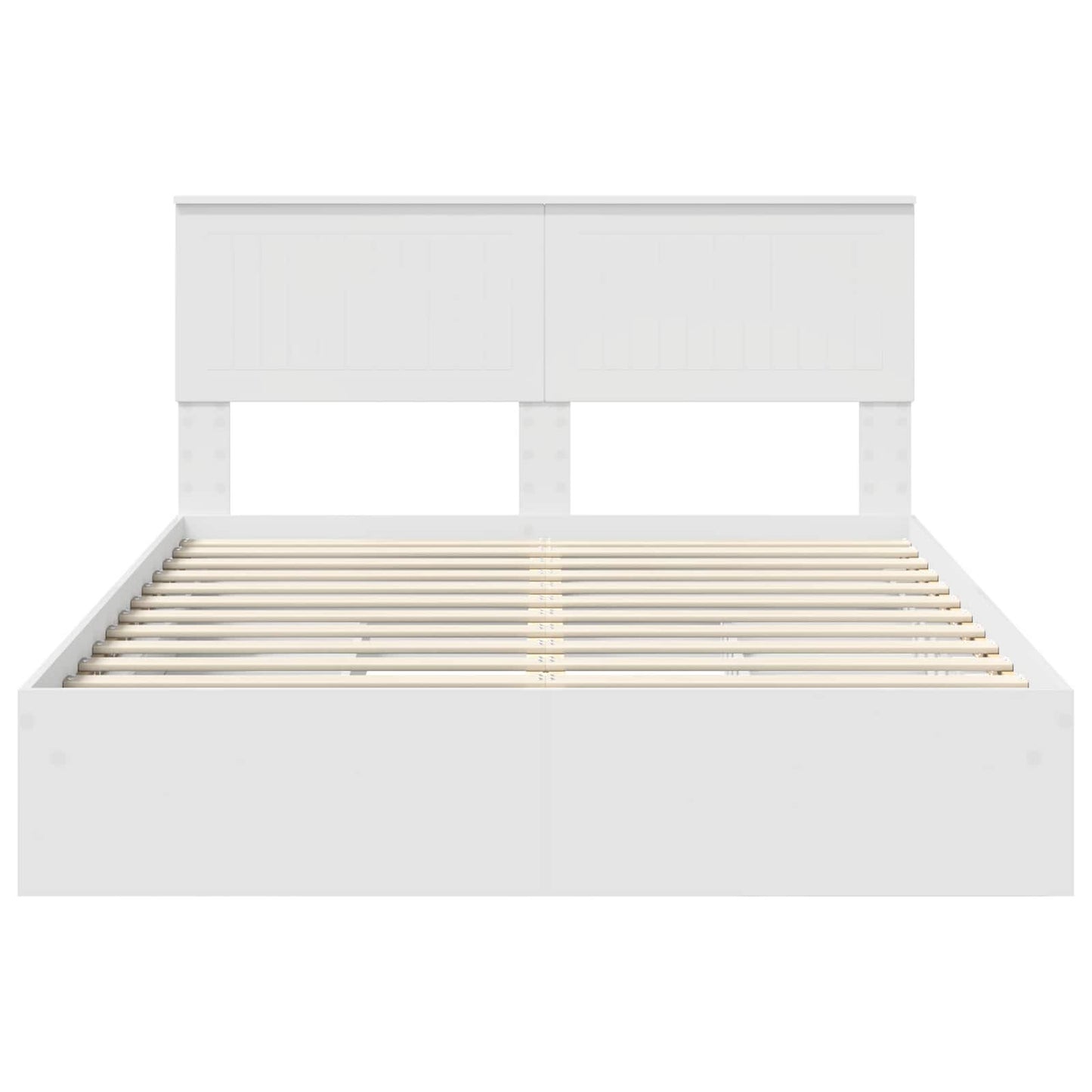 Seng med Oppbevaring med skuff Hvit 140 x 190 cm Konstruert tre