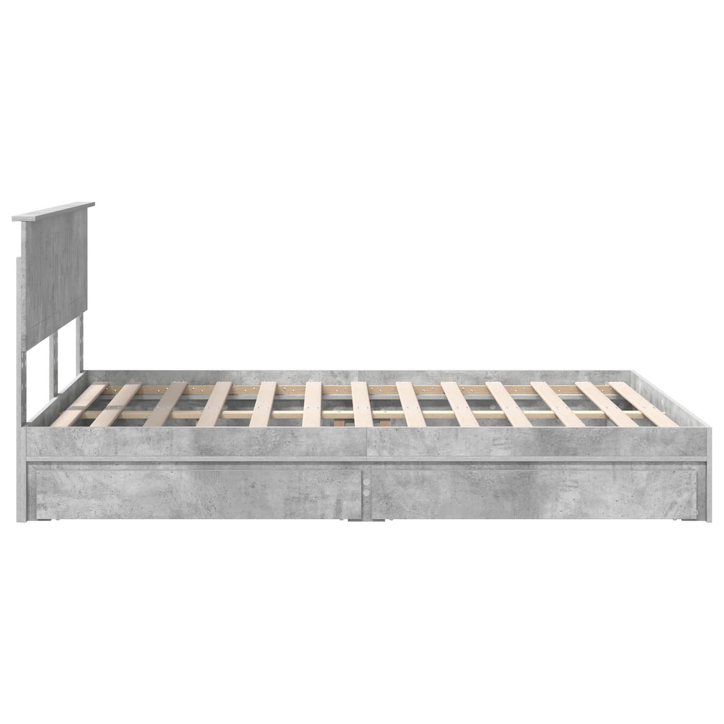 Seng med Oppbevaring Betonggrå 135 x 190 cm Konstruert tre