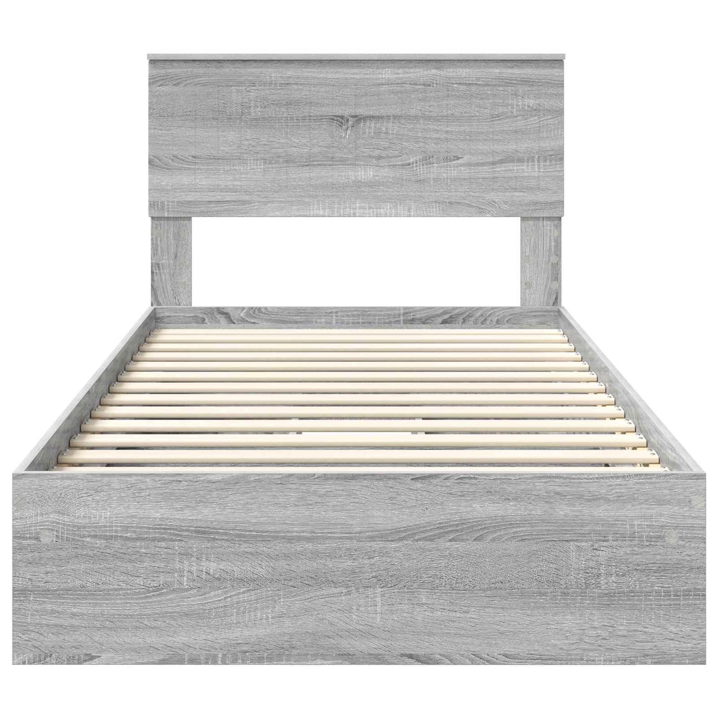 Seng med Oppbevaring Grå Sonoma 100 x 200 cm Konstruert tre