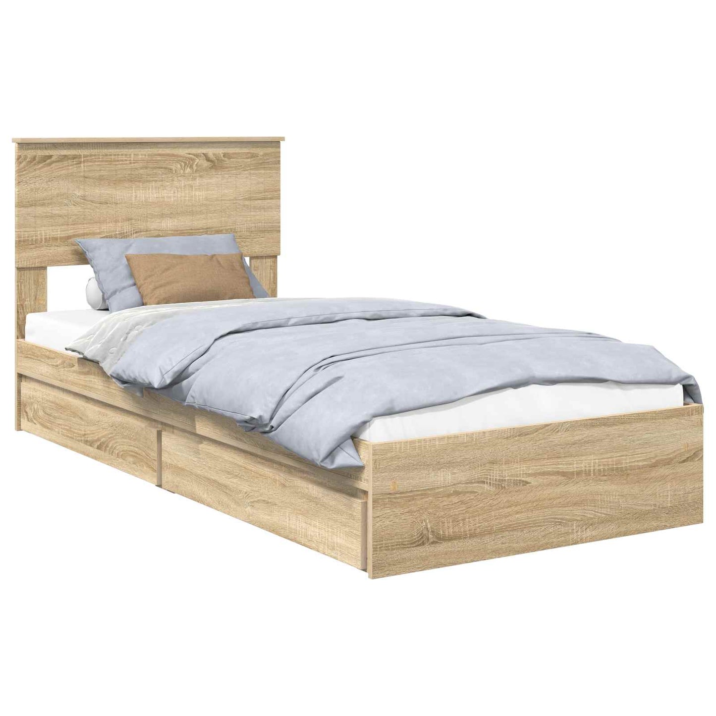Seng med Oppbevaring Sonoma eik 90 x 200 cm Konstruert tre