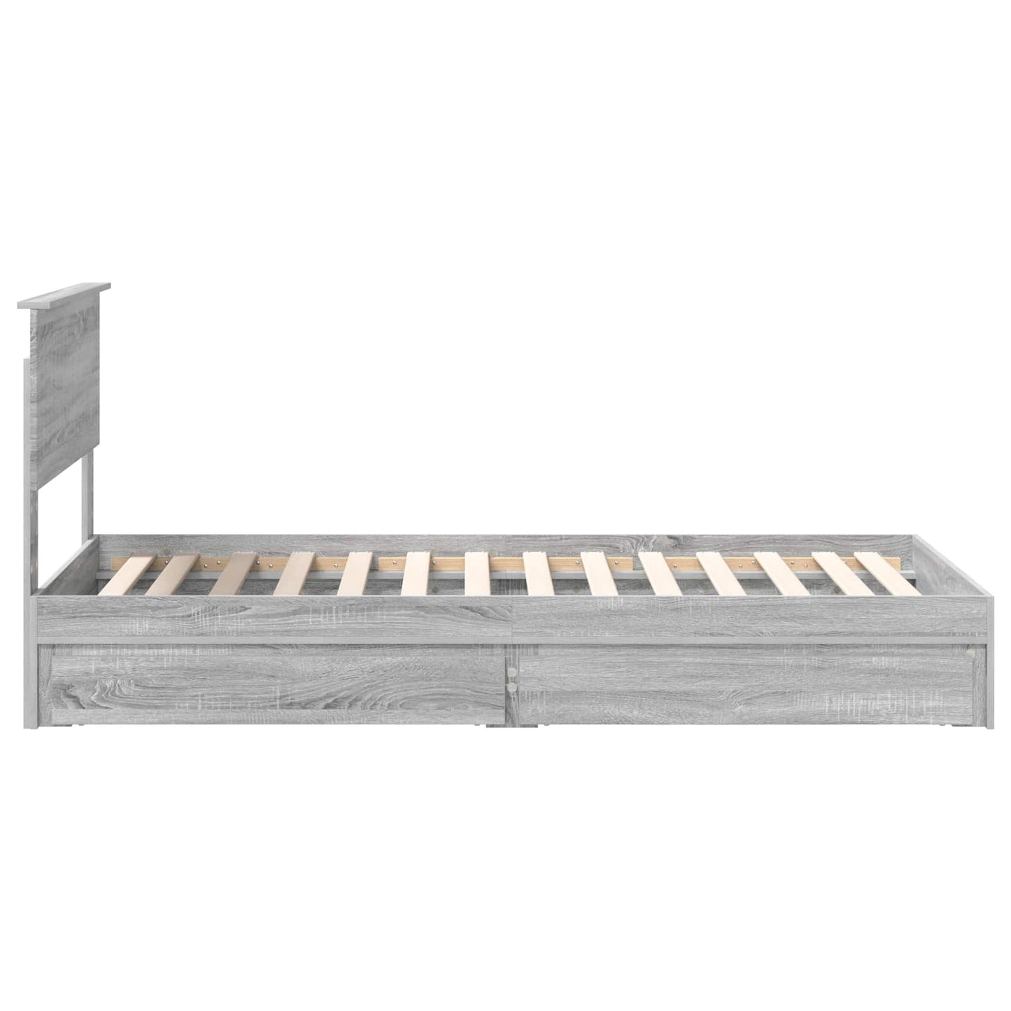 Seng med Oppbevaring Grå Sonoma 90 x 200 cm Konstruert tre
