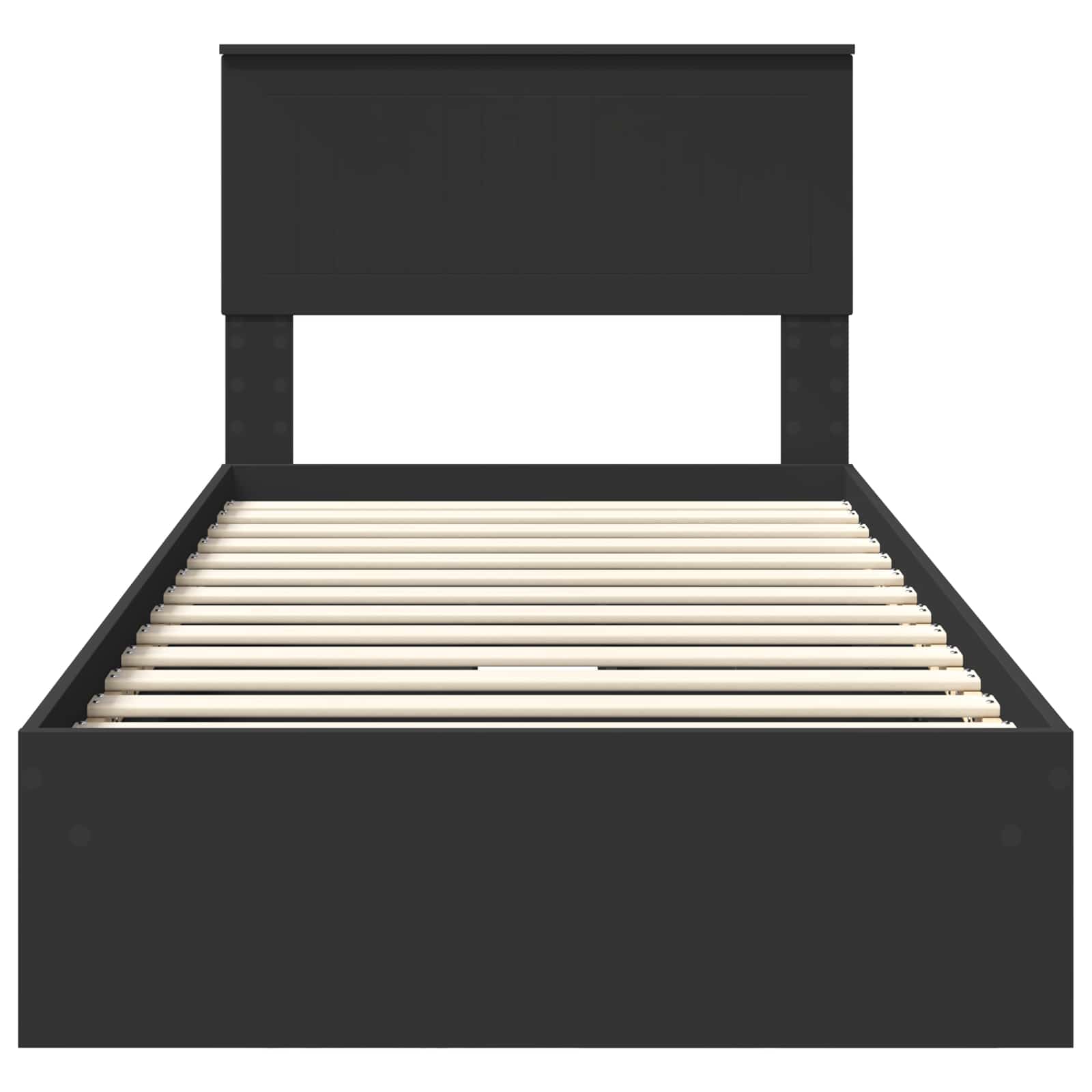 Seng med Oppbevaring med skuff Svart 90 x 190 cm Konstruert tre