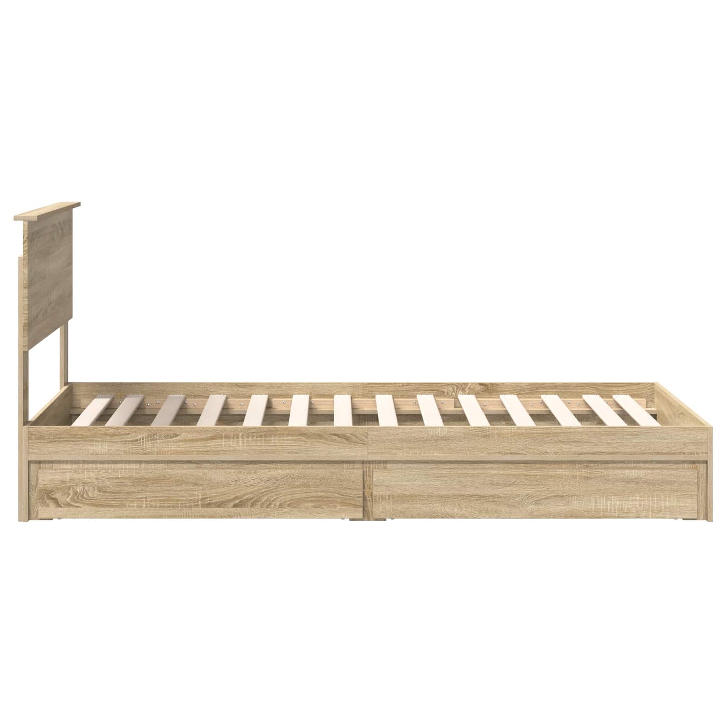 Seng med Oppbevaring Sonoma eik 90 x 190 cm Konstruert tre