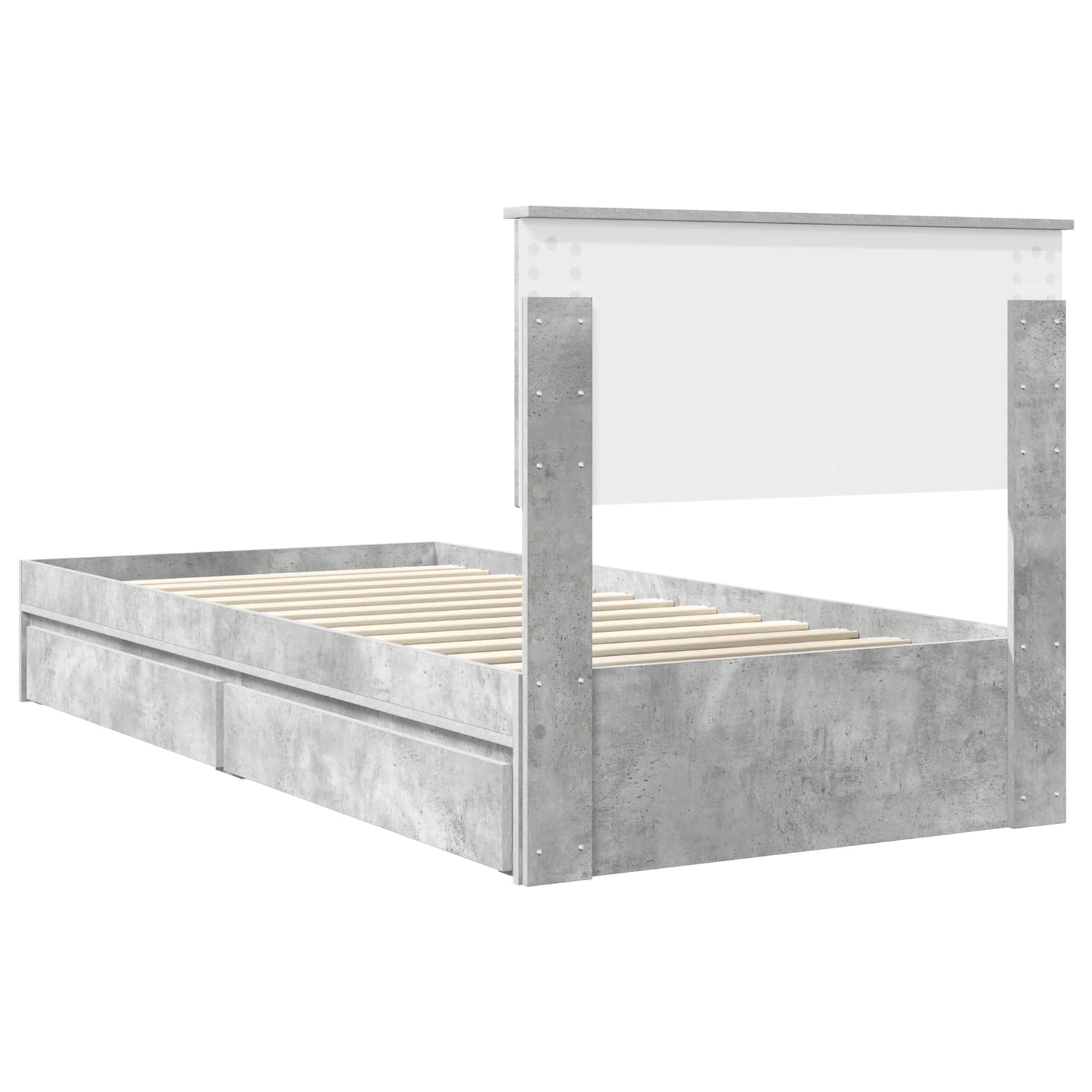Seng med Oppbevaring Betonggrå 90 x 190 cm Konstruert tre