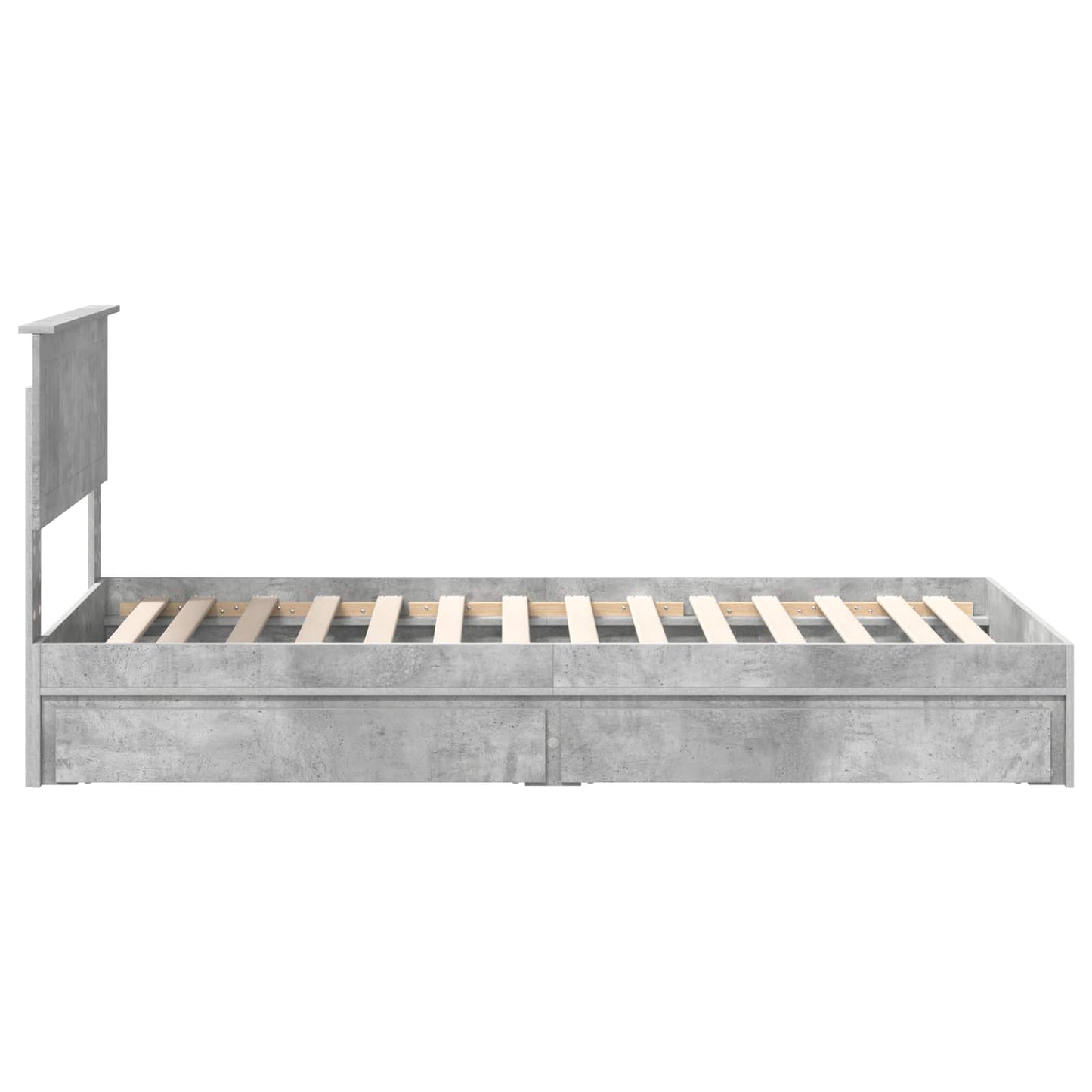 Seng med Oppbevaring Betonggrå 90 x 190 cm Konstruert tre