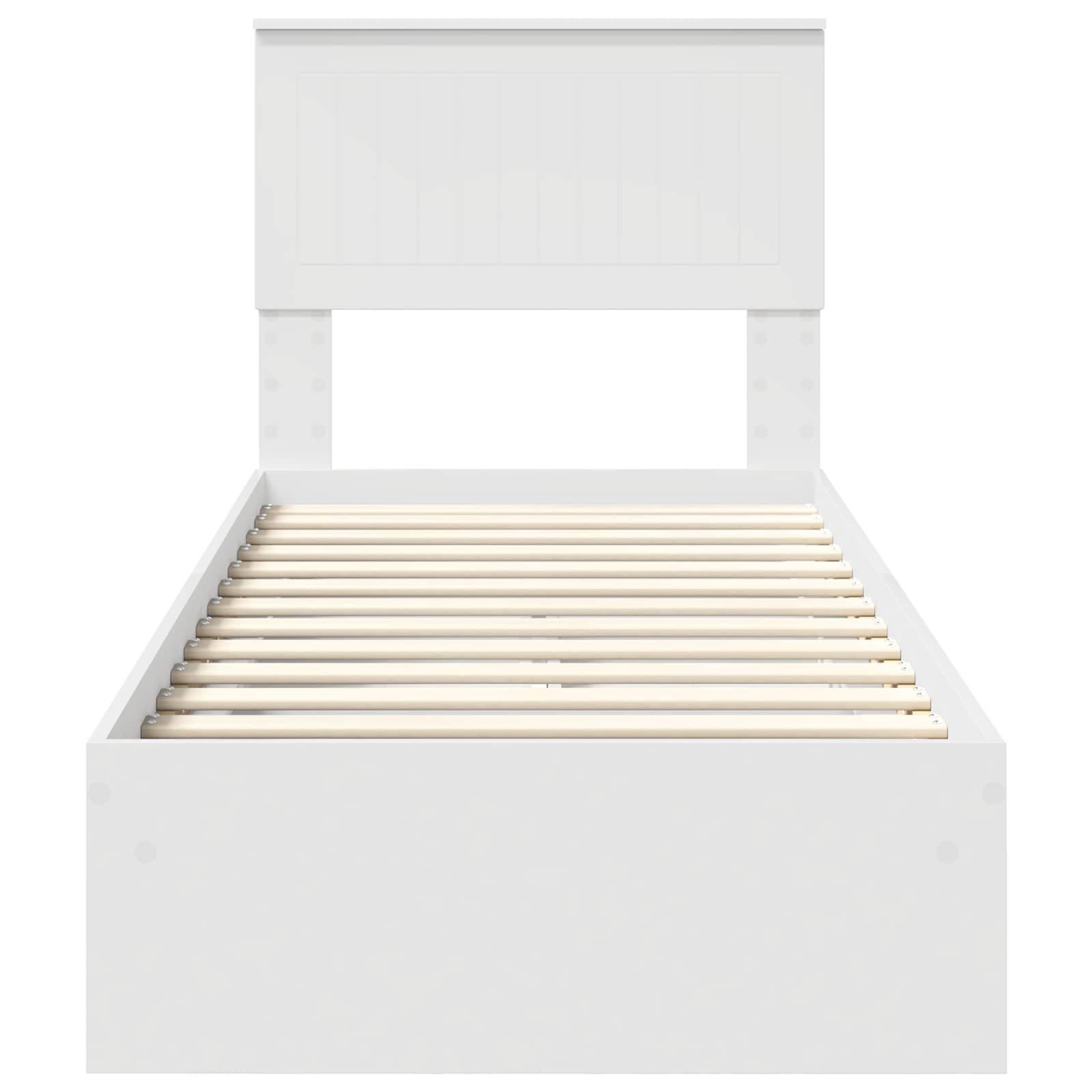 Seng med Oppbevaring med skuff Hvit 75 x 190 cm Konstruert tre