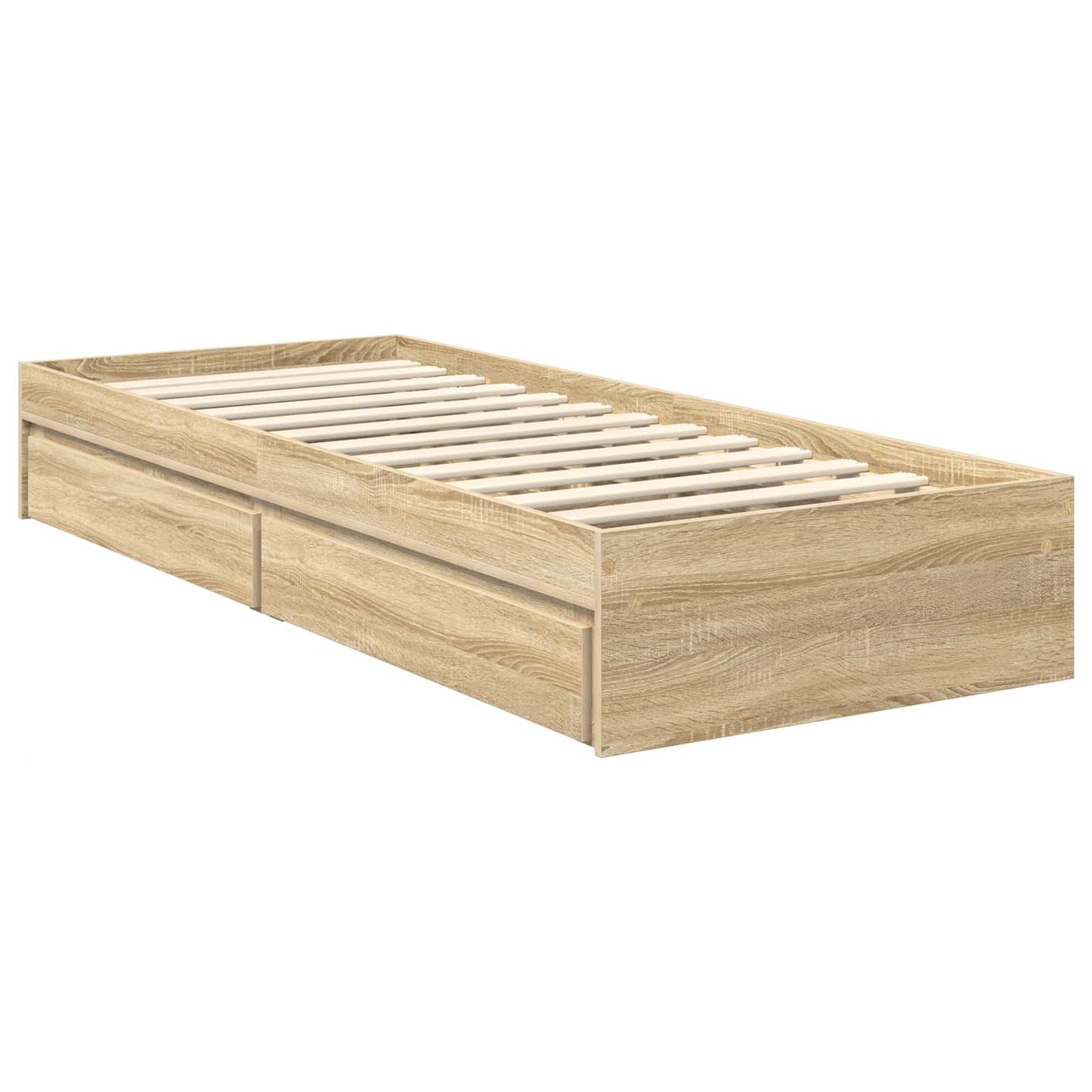 Seng med Oppbevaring Sonoma eik 75 x 190 cm Konstruert tre