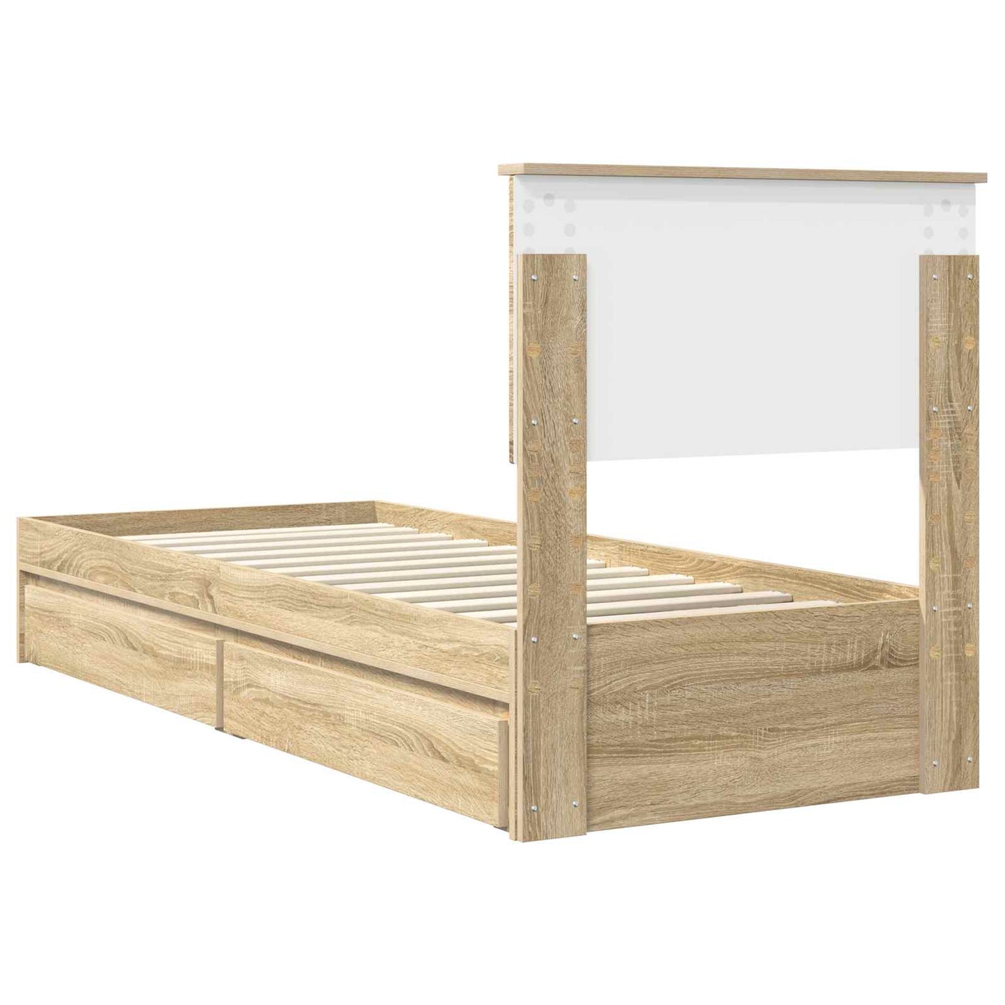 Seng med Oppbevaring Sonoma eik 75 x 190 cm Konstruert tre