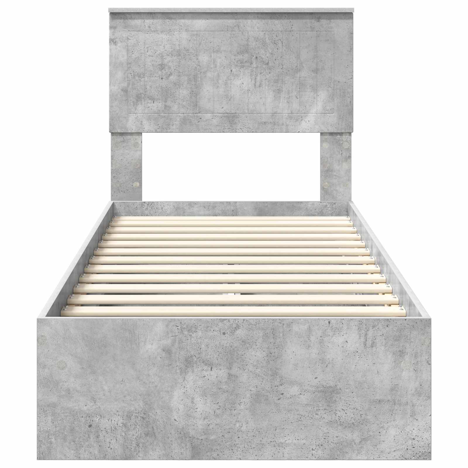 Seng med Oppbevaring Betonggrå 75 x 190 cm Konstruert tre