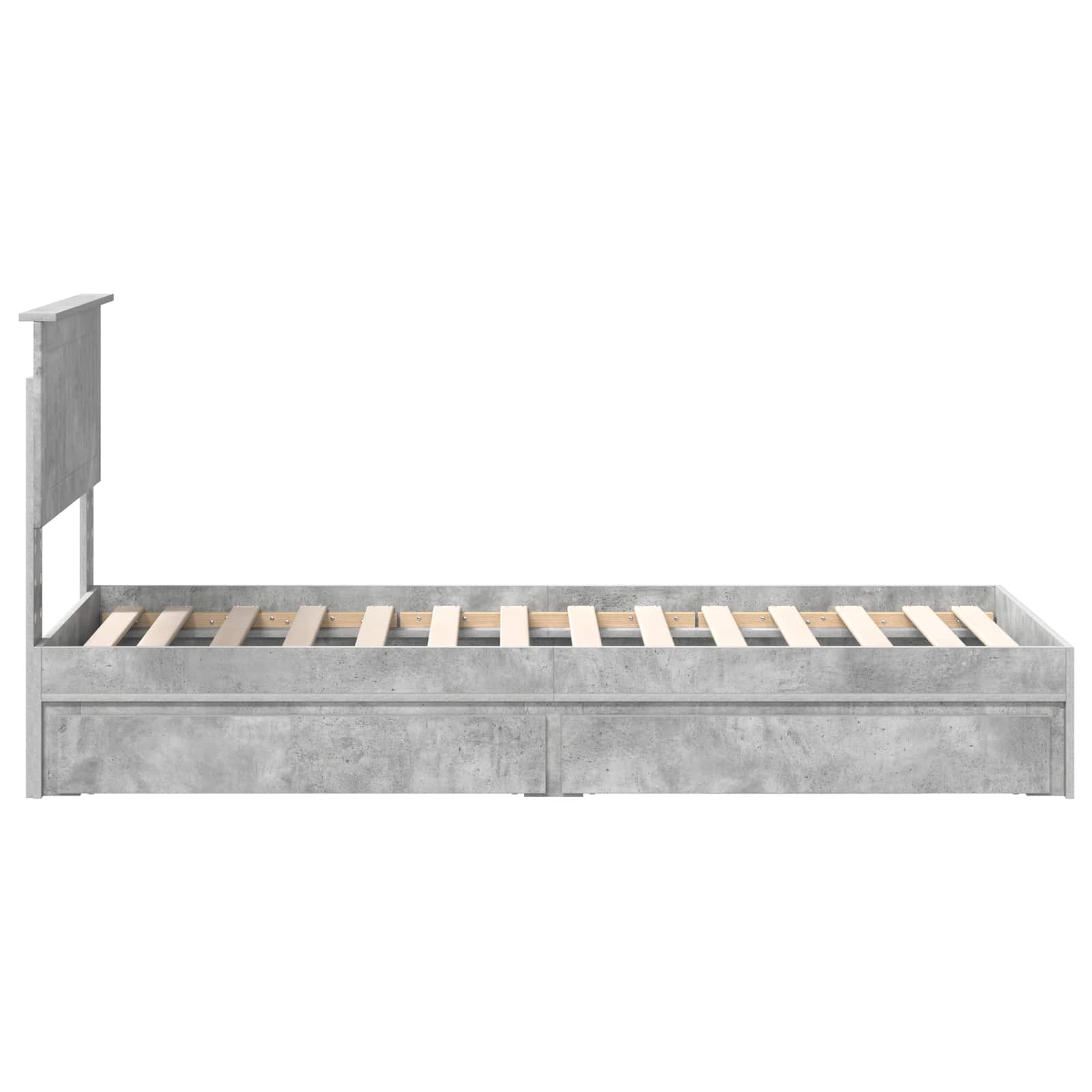 Seng med Oppbevaring Betonggrå 75 x 190 cm Konstruert tre