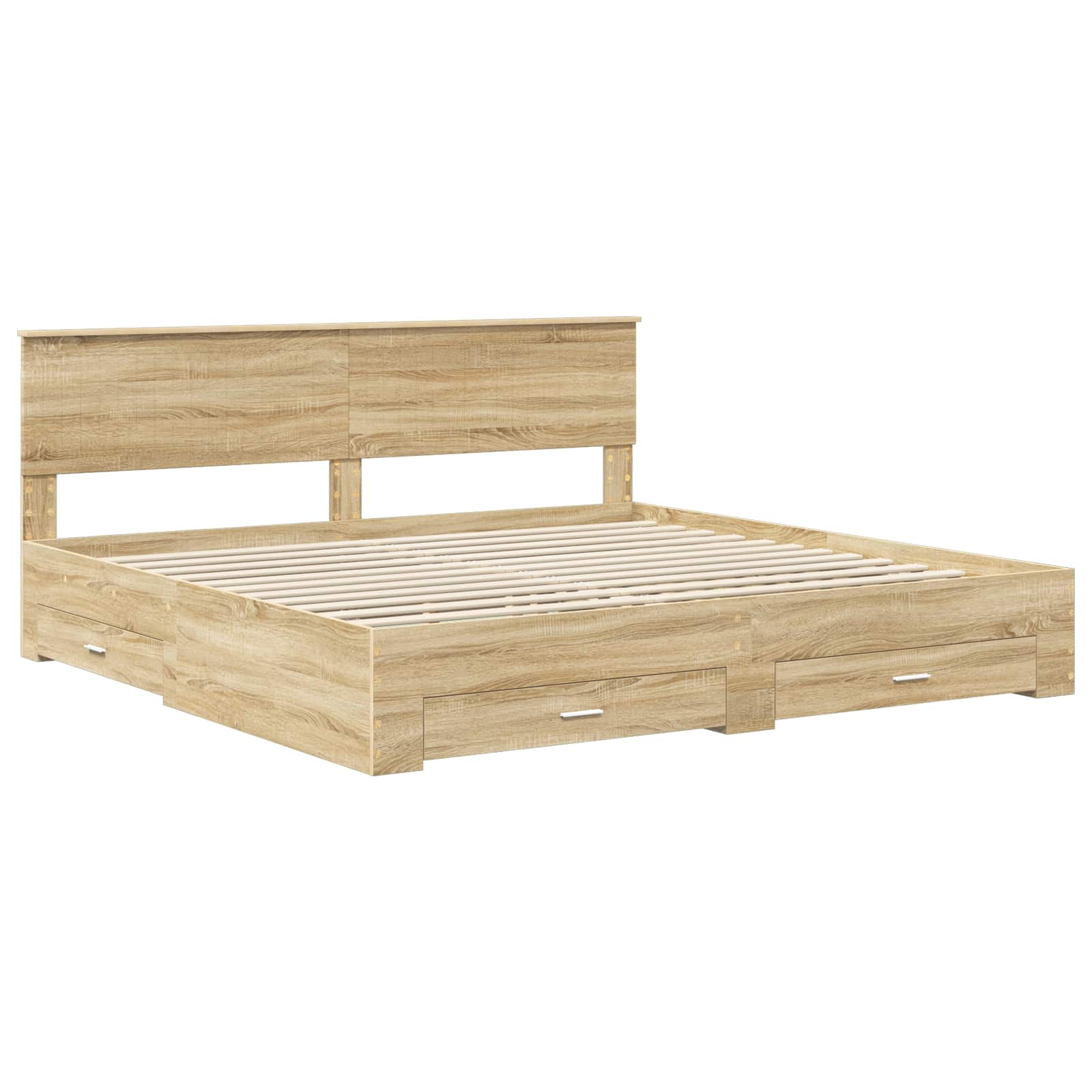 Sengestamme med skuff Sonoma eik 200 x 200 cm Konstruert tre