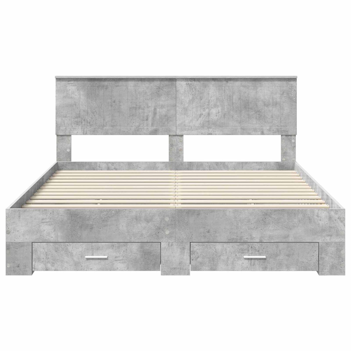Sengestamme med skuff Betonggrå 160 x 200 cm Konstruert tre