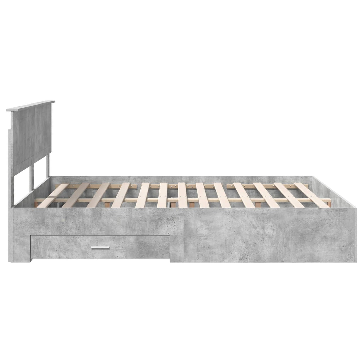 Sengestamme med skuff Betonggrå 160 x 200 cm Konstruert tre