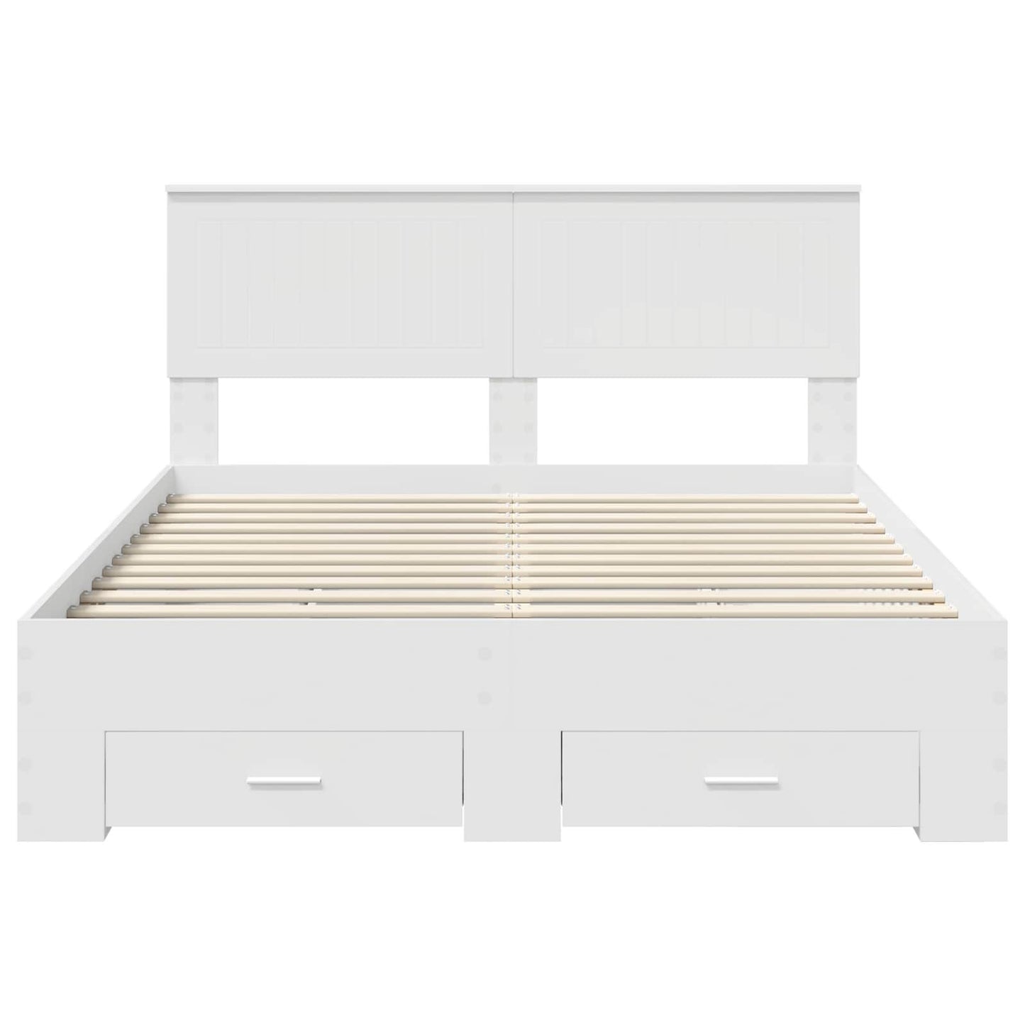 Sengestamme med skuff Hvit 140 x 200 cm Konstruert tre