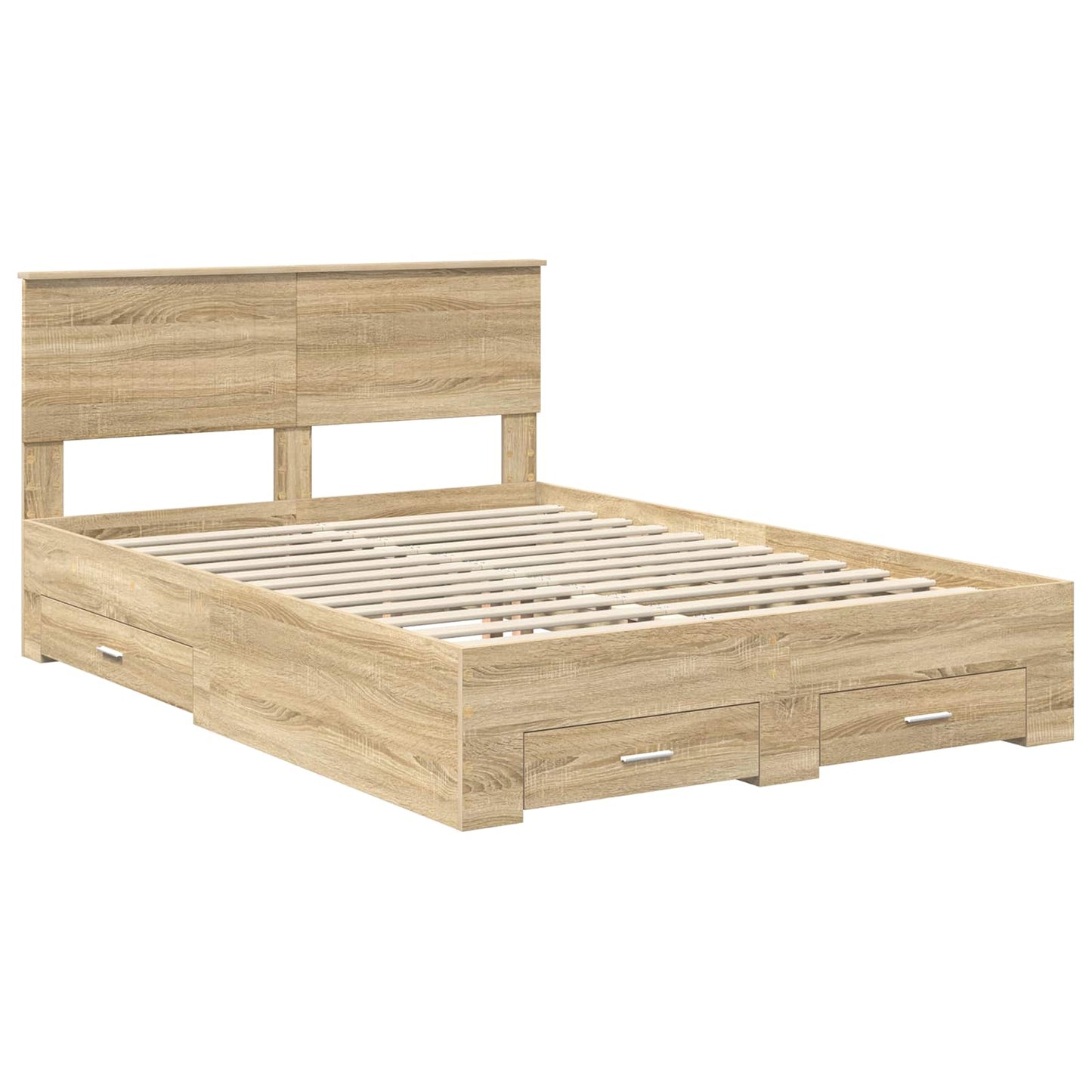 Sengestamme med skuff Sonoma eik 140 x 190 cm Konstruert tre