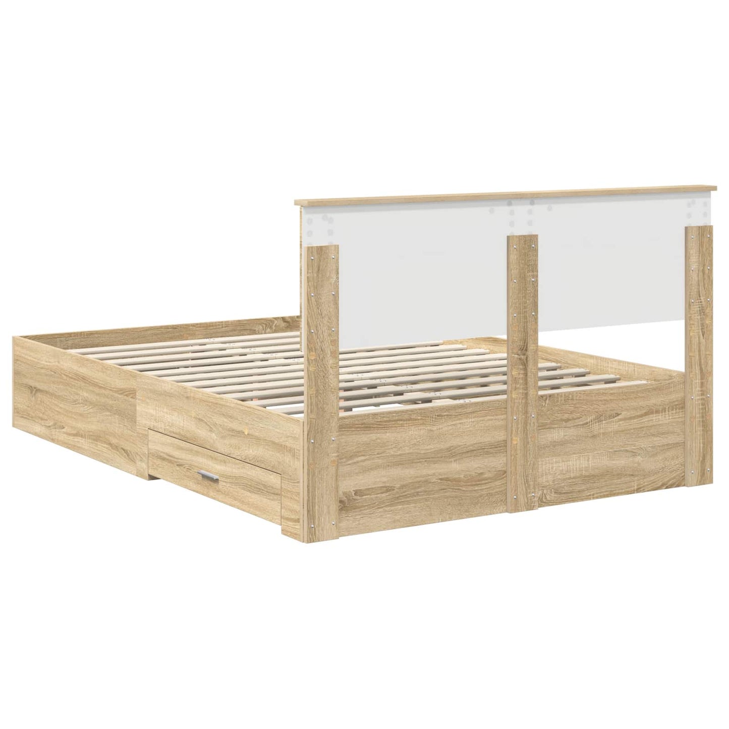 Sengestamme med skuff Sonoma eik 140 x 190 cm Konstruert tre