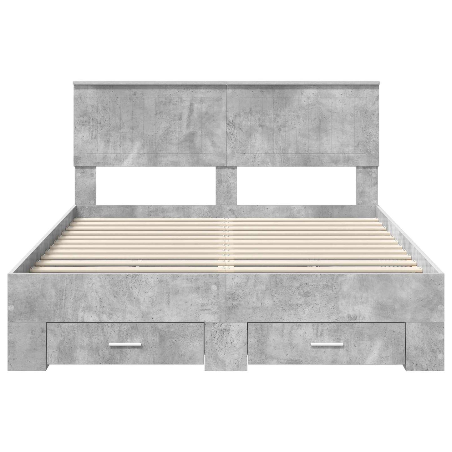 Sengestamme med skuff Betonggrå 140 x 190 cm Konstruert tre
