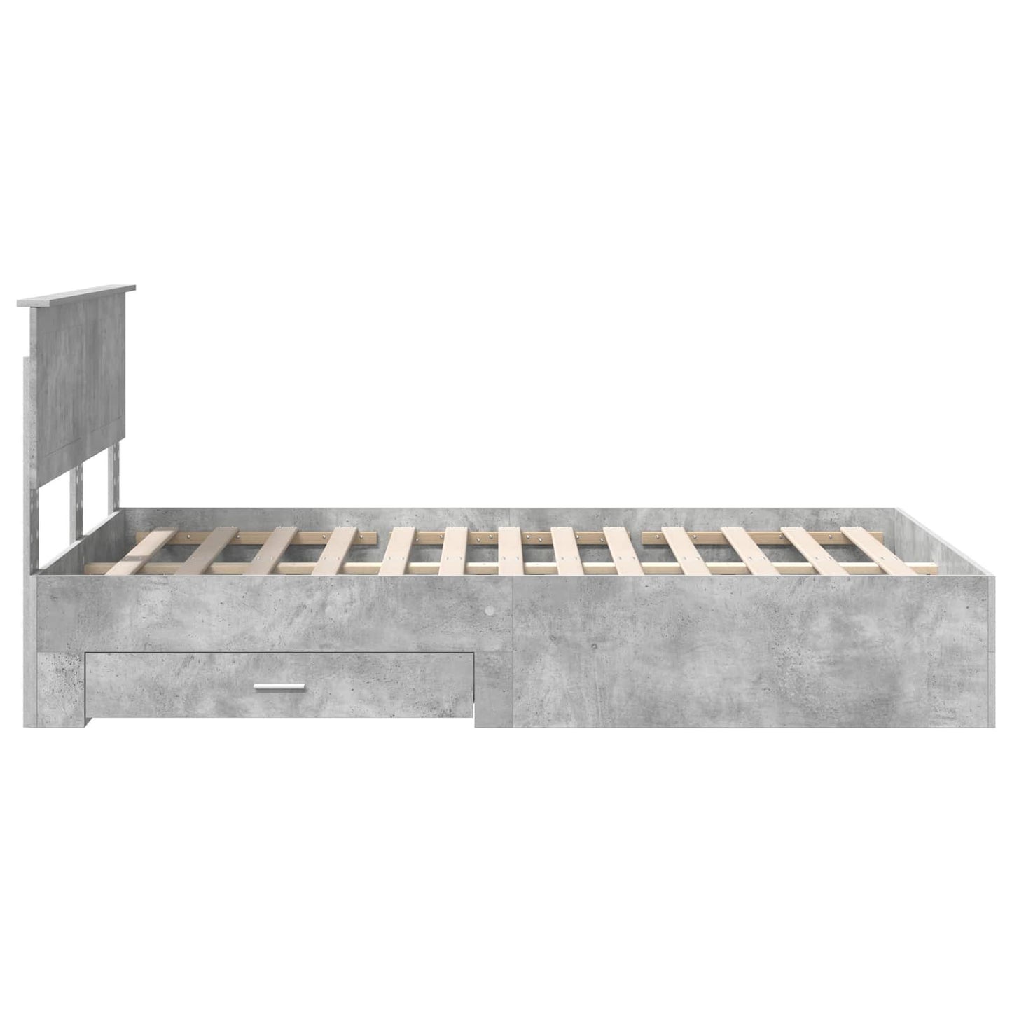 Sengestamme med skuff Betonggrå 120 x 190 cm Konstruert tre