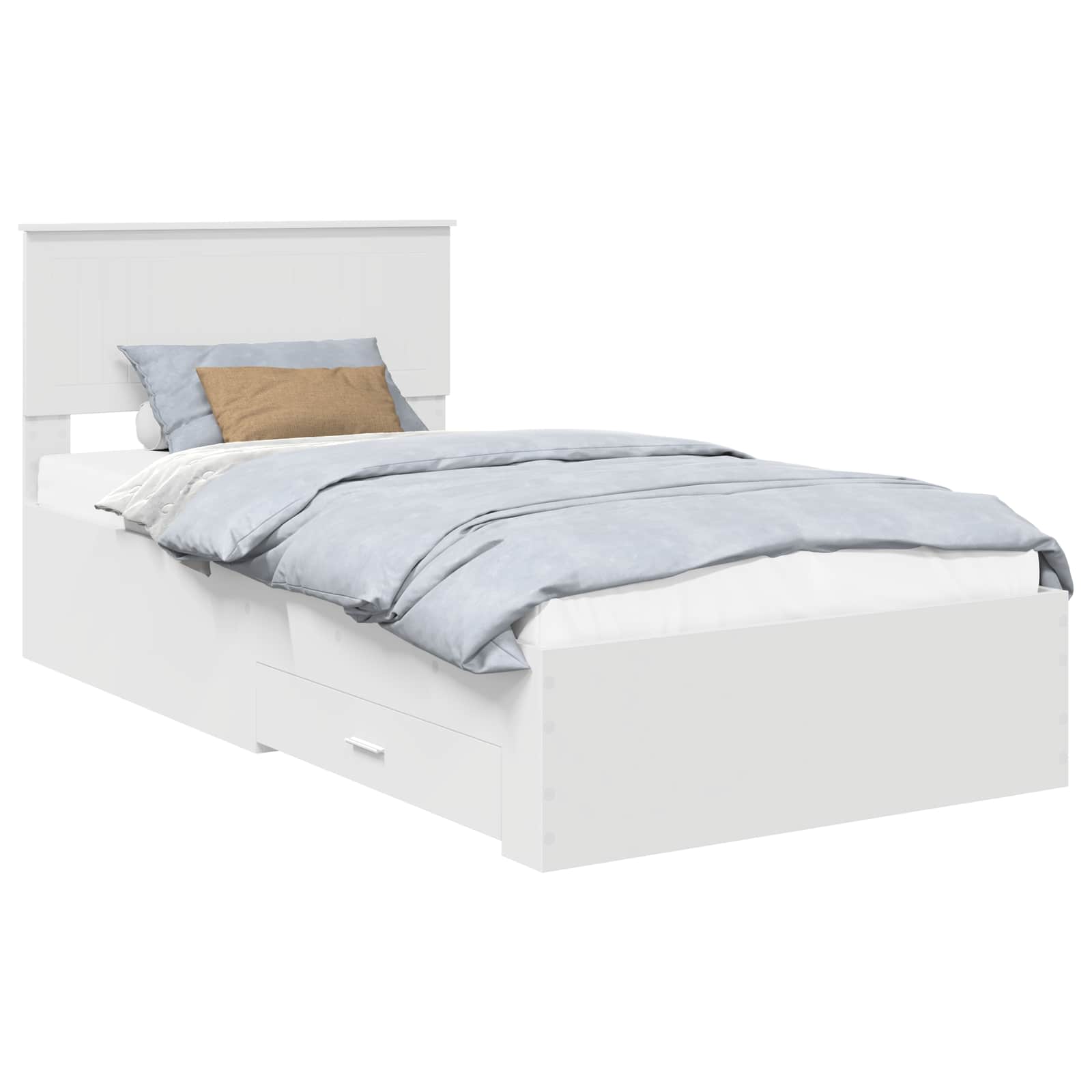 Sengestamme med hodegjerde Hvit 100 x 200 cm Konstruert tre