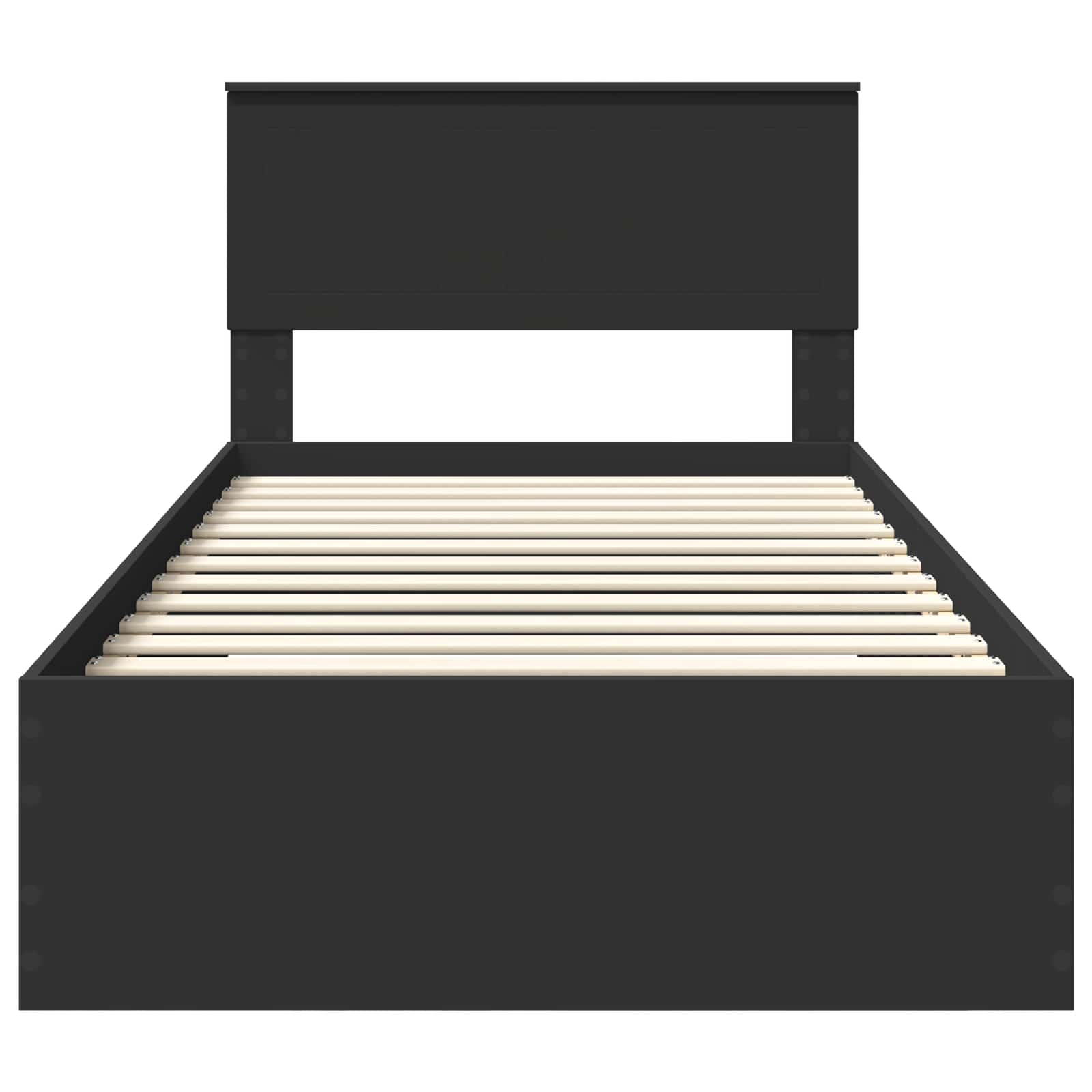 Sengestamme med skuff Svart og sølv 100 x 200 cm Konstruert tre