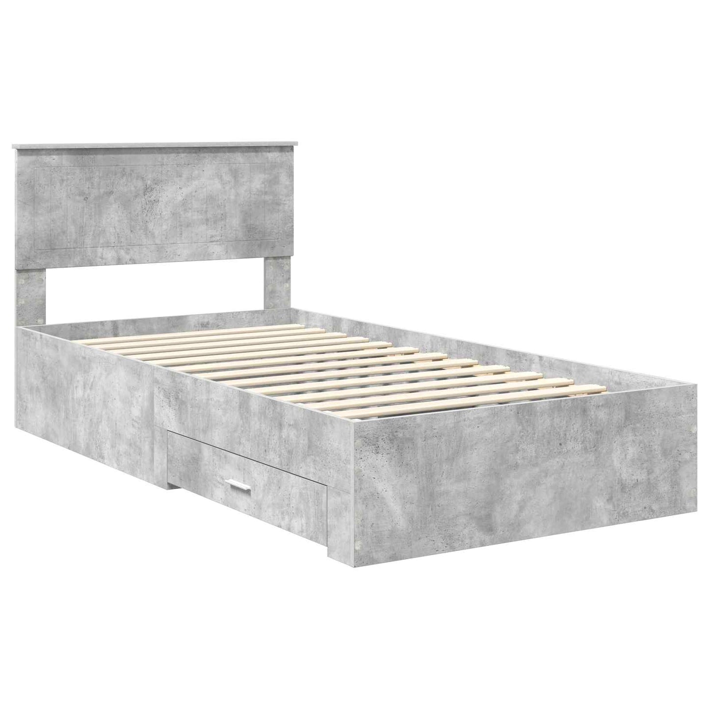 Sengestamme med skuff Betonggrå 100 x 200 cm Konstruert tre