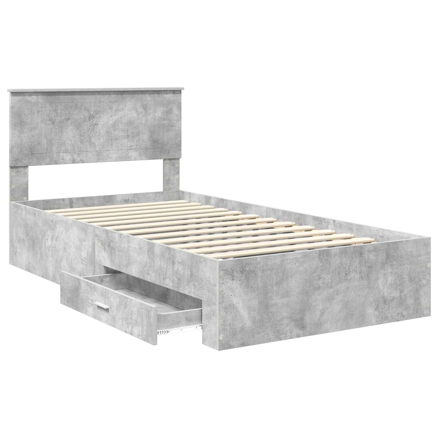 Sengestamme med skuff Betonggrå 100 x 200 cm Konstruert tre