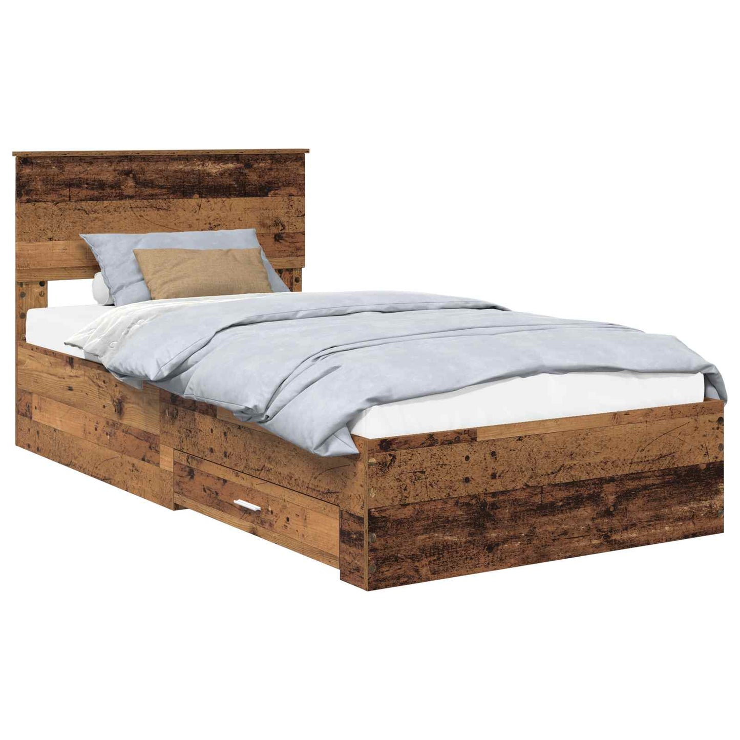 Sengestamme med skuff Gammelt tre 100 x 200 cm Konstruert tre