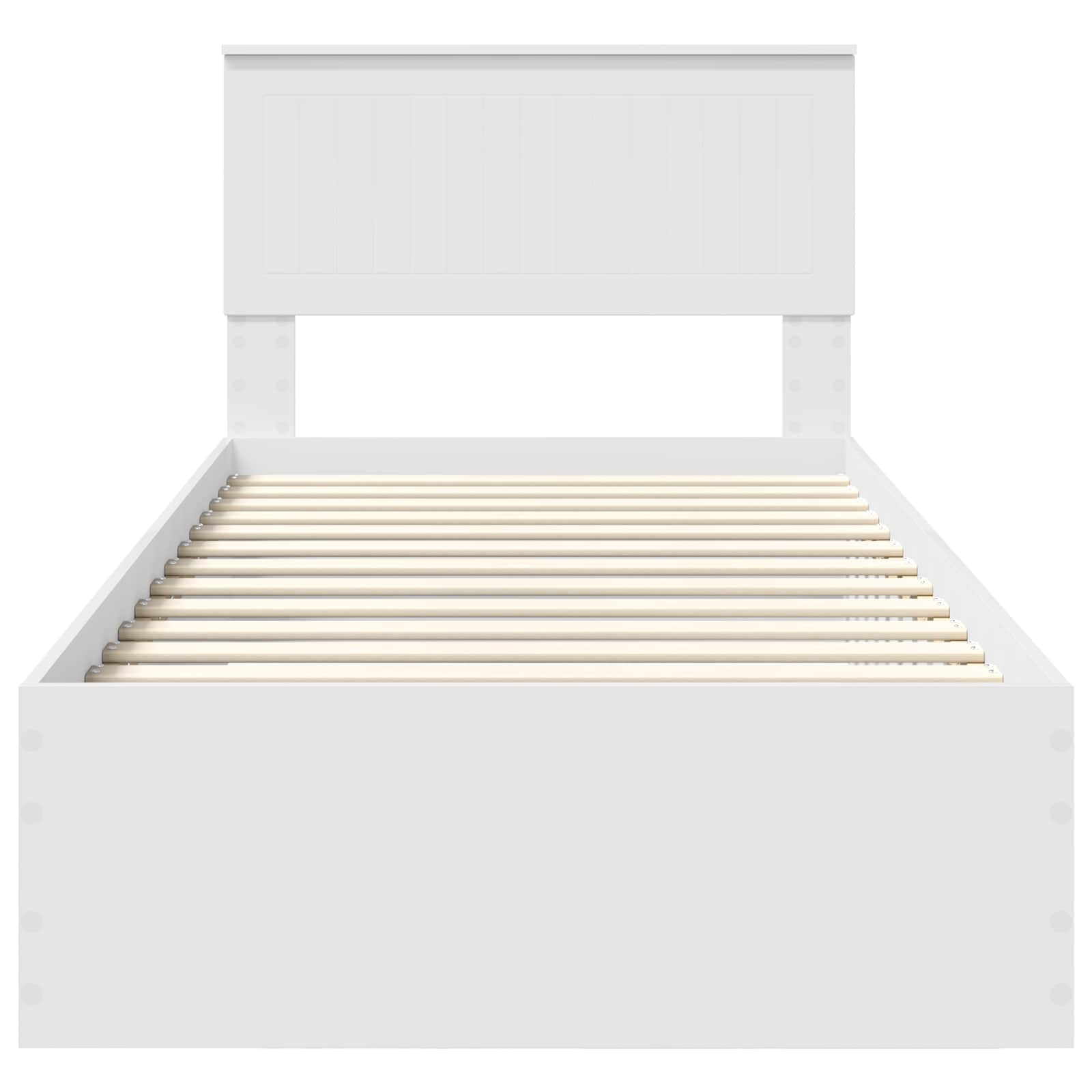 Sengestamme med hodegjerde Hvit 90 x 200 cm Konstruert tre