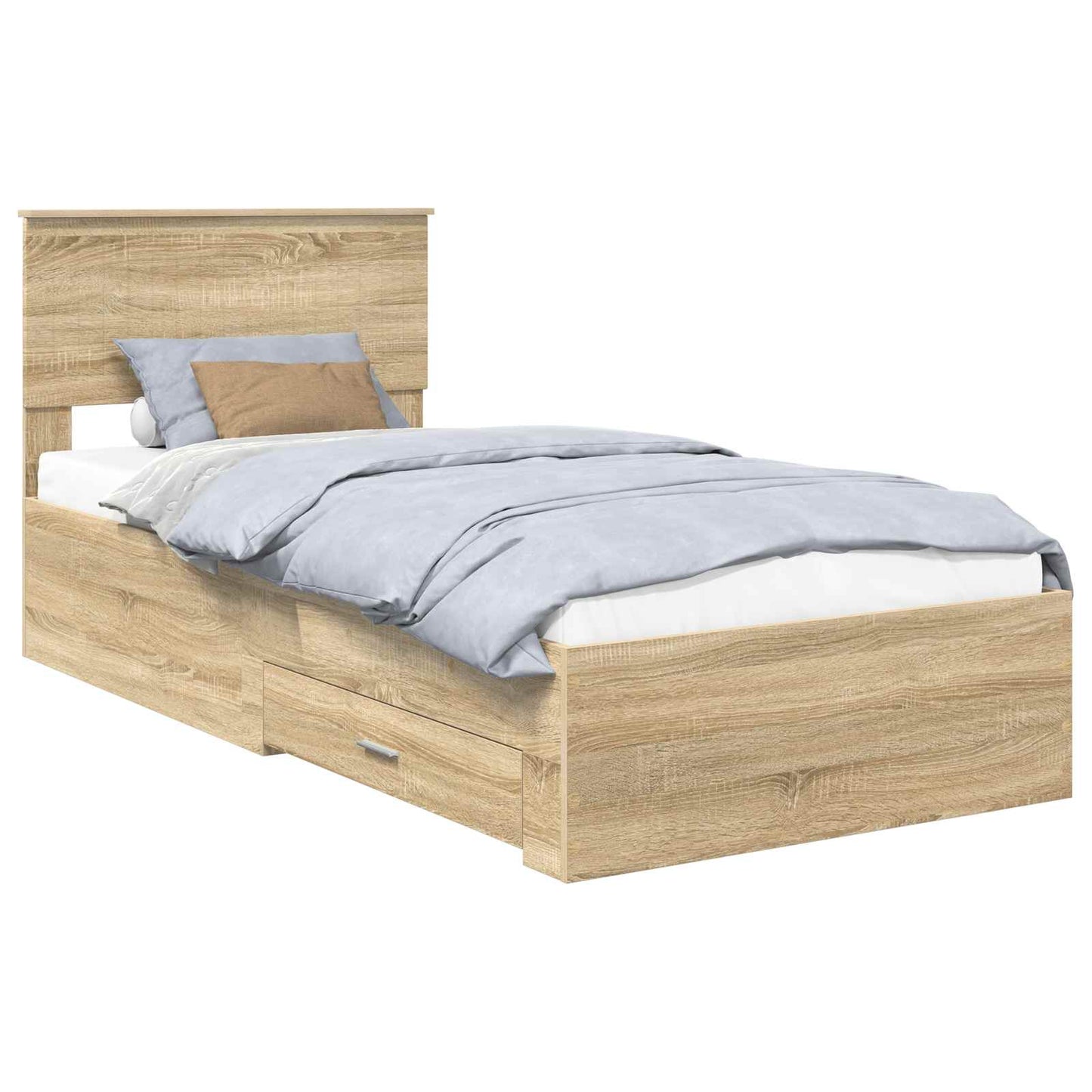 Sengestamme med skuff Sonoma eik 90 x 200 cm Konstruert tre
