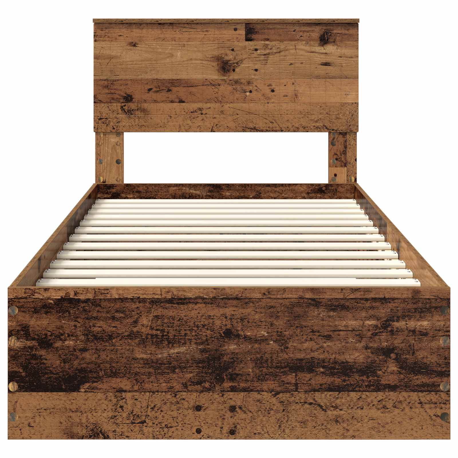 Sengestamme med skuff Gammelt tre 90 x 200 cm Konstruert tre
