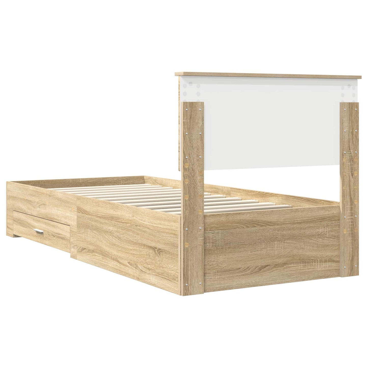 Sengestamme med skuff Sonoma eik 90 x 190 cm Konstruert tre