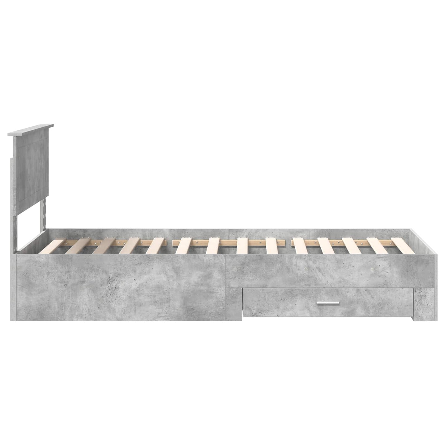 Sengestamme med skuff Betonggrå 90 x 190 cm Konstruert tre