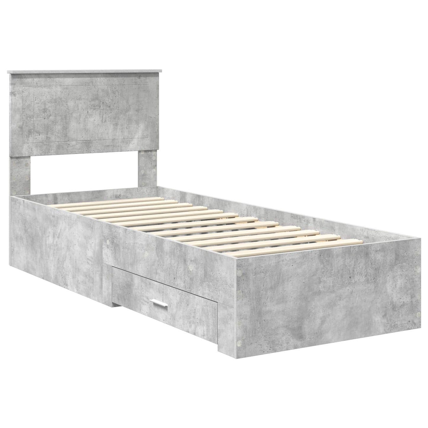 Sengestamme Betonggrå og Sølv 70 x 190 cm Konstruert tre