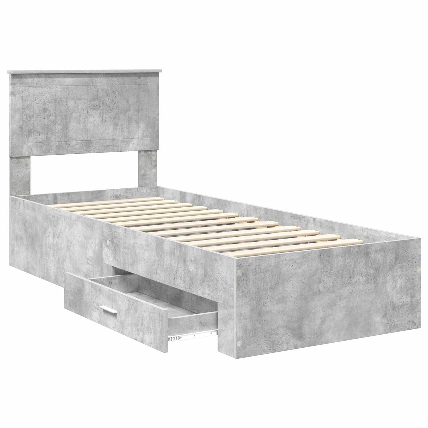 Sengestamme Betonggrå og Sølv 70 x 190 cm Konstruert tre