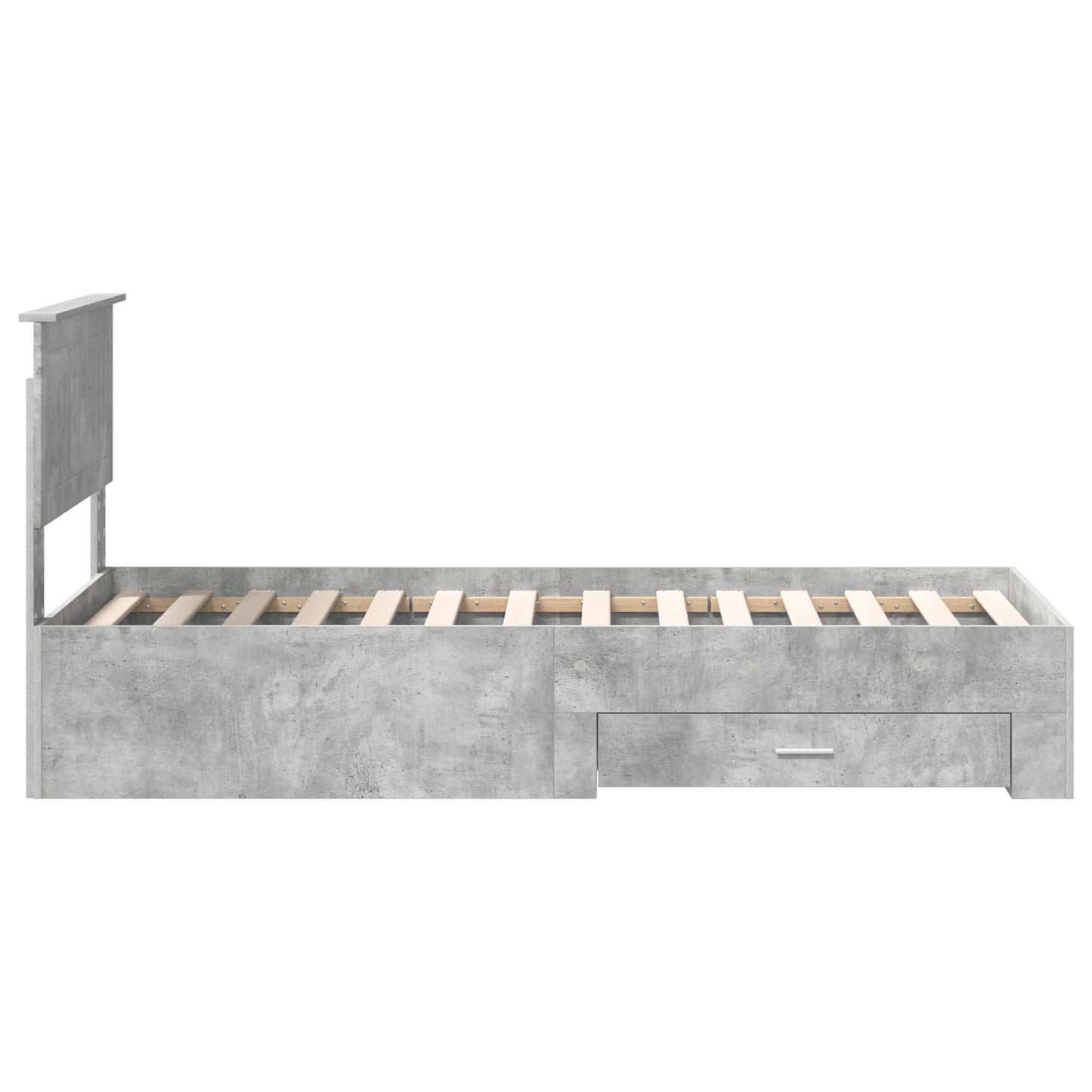 Sengestamme Betonggrå og Sølv 70 x 190 cm Konstruert tre