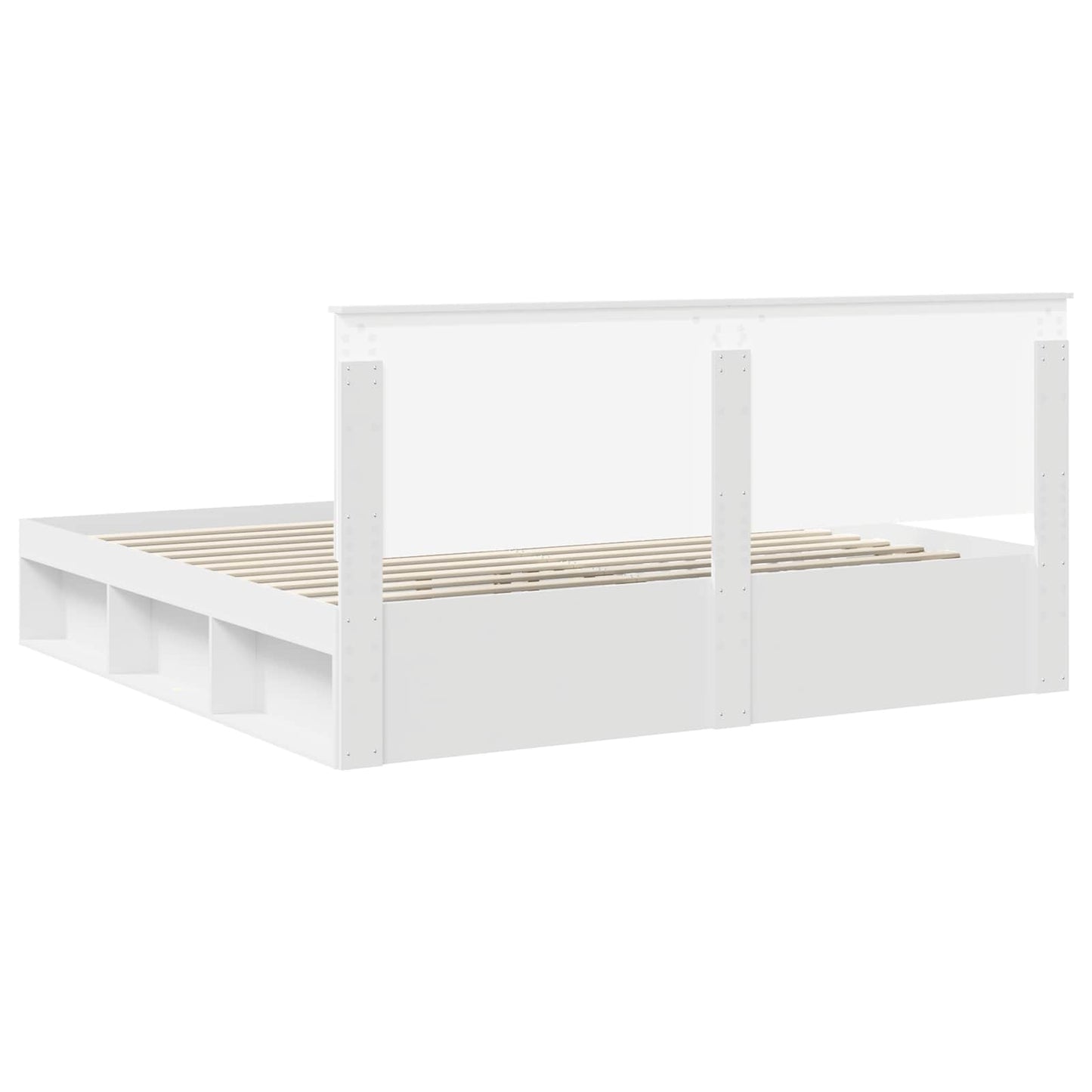Sengestamme med hodegjerde Hvit 200 x 200 cm Massiv furu