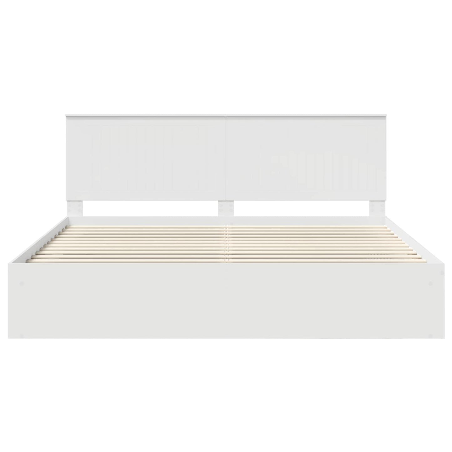 Sengestamme med hodegjerde Hvit 200 x 200 cm Massiv furu