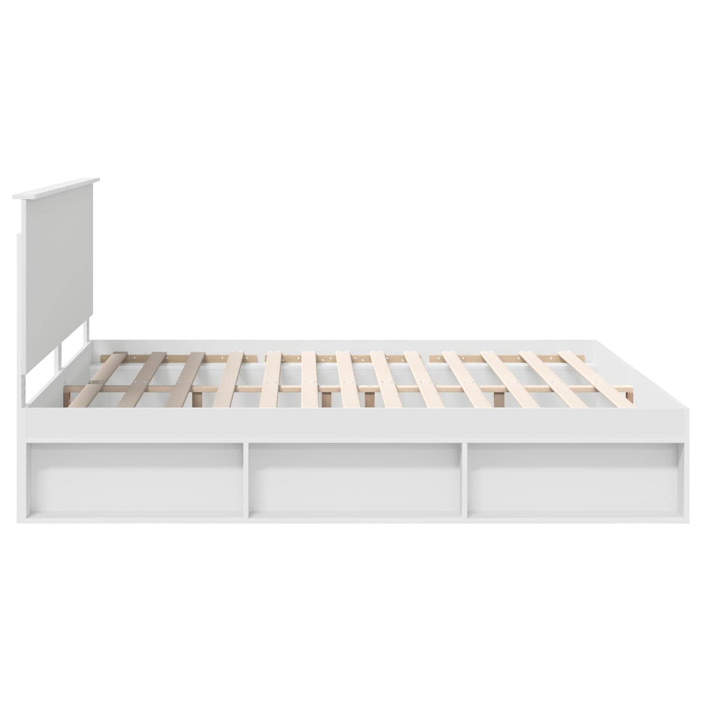 Sengestamme med hodegjerde Hvit 200 x 200 cm Massiv furu