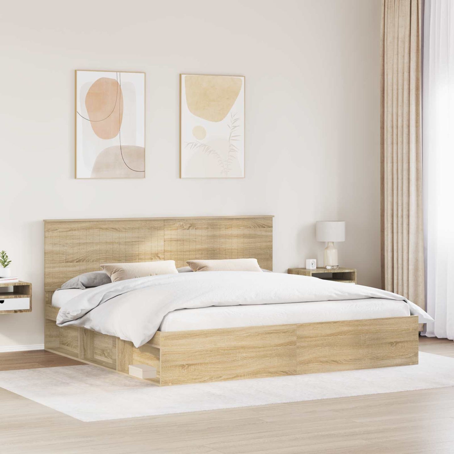Sengestamme med hodegjerde Sonoma 200 x 200 cm Massiv furu