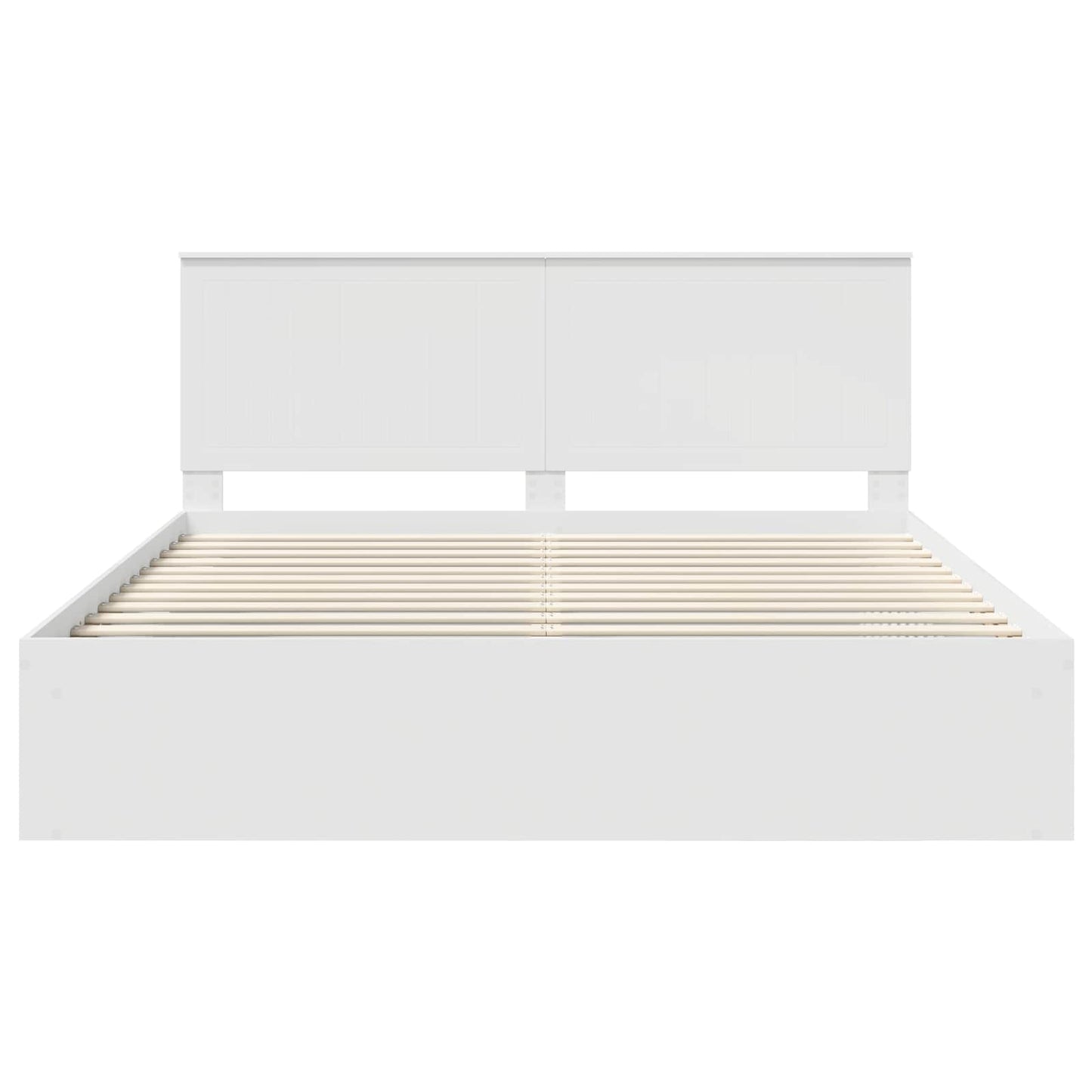 Sengestamme med hodegjerde Hvit 180 x 200 cm Massiv furu