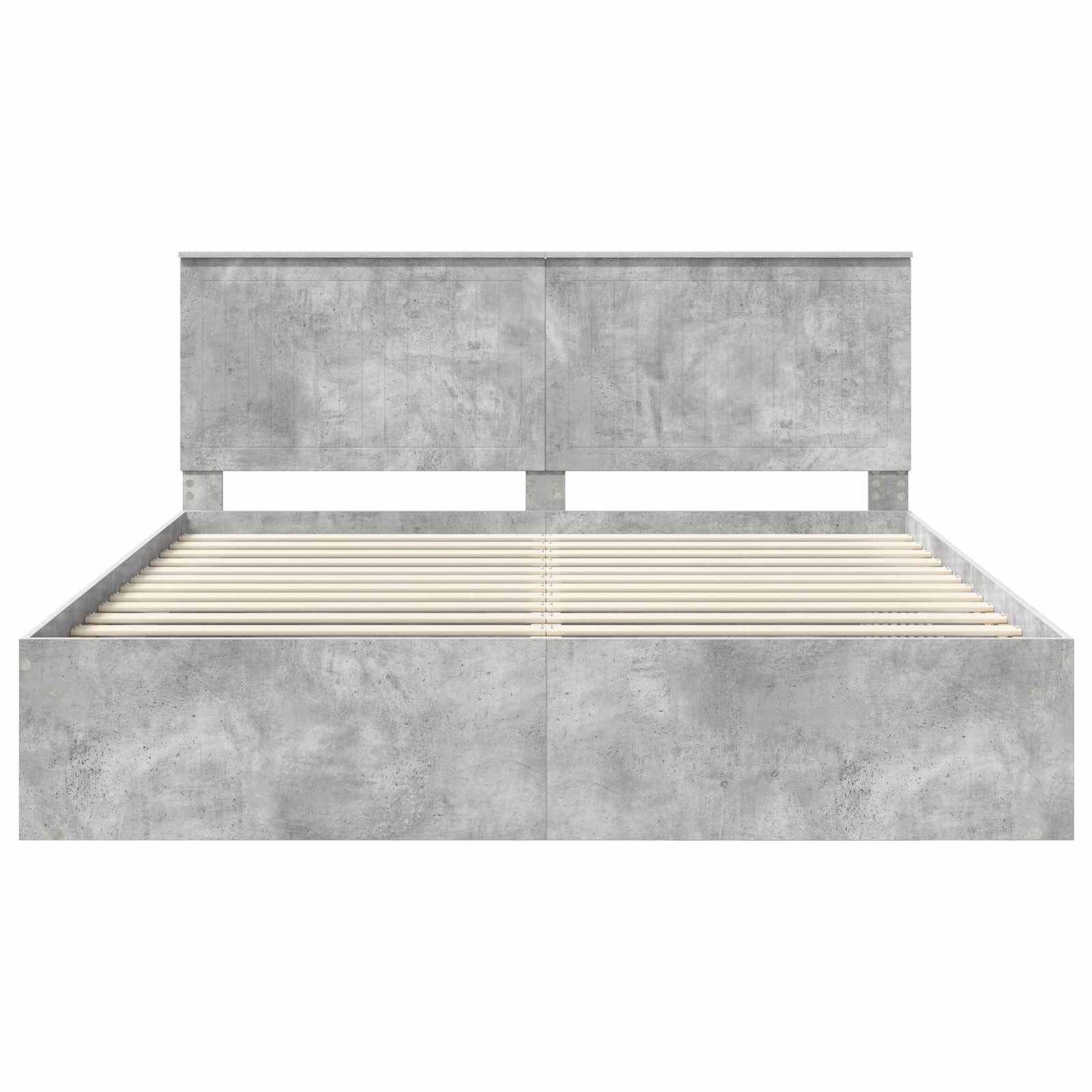 Sengestamme med hodegjerde Betong 180 x 200 cm Massiv furu