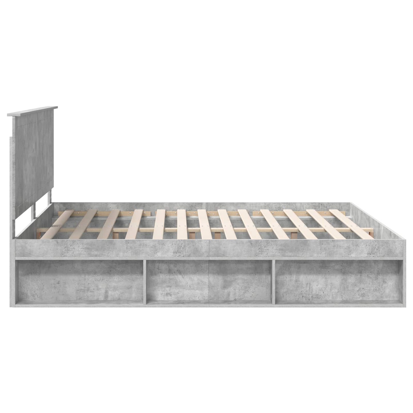 Sengestamme med hodegjerde Betong 180 x 200 cm Massiv furu