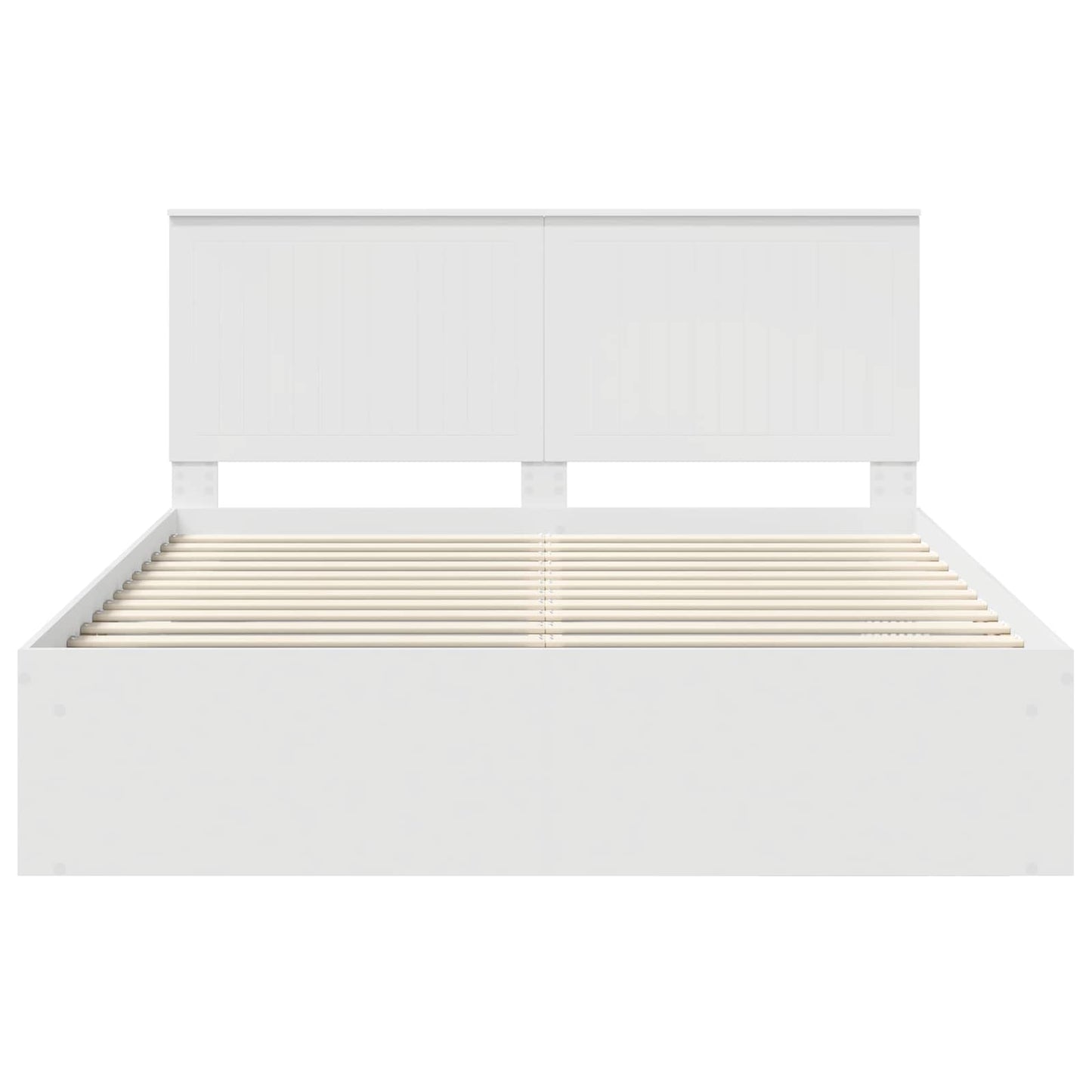 Sengestamme med hodegjerde Hvit 160 x 200 cm Massiv furu