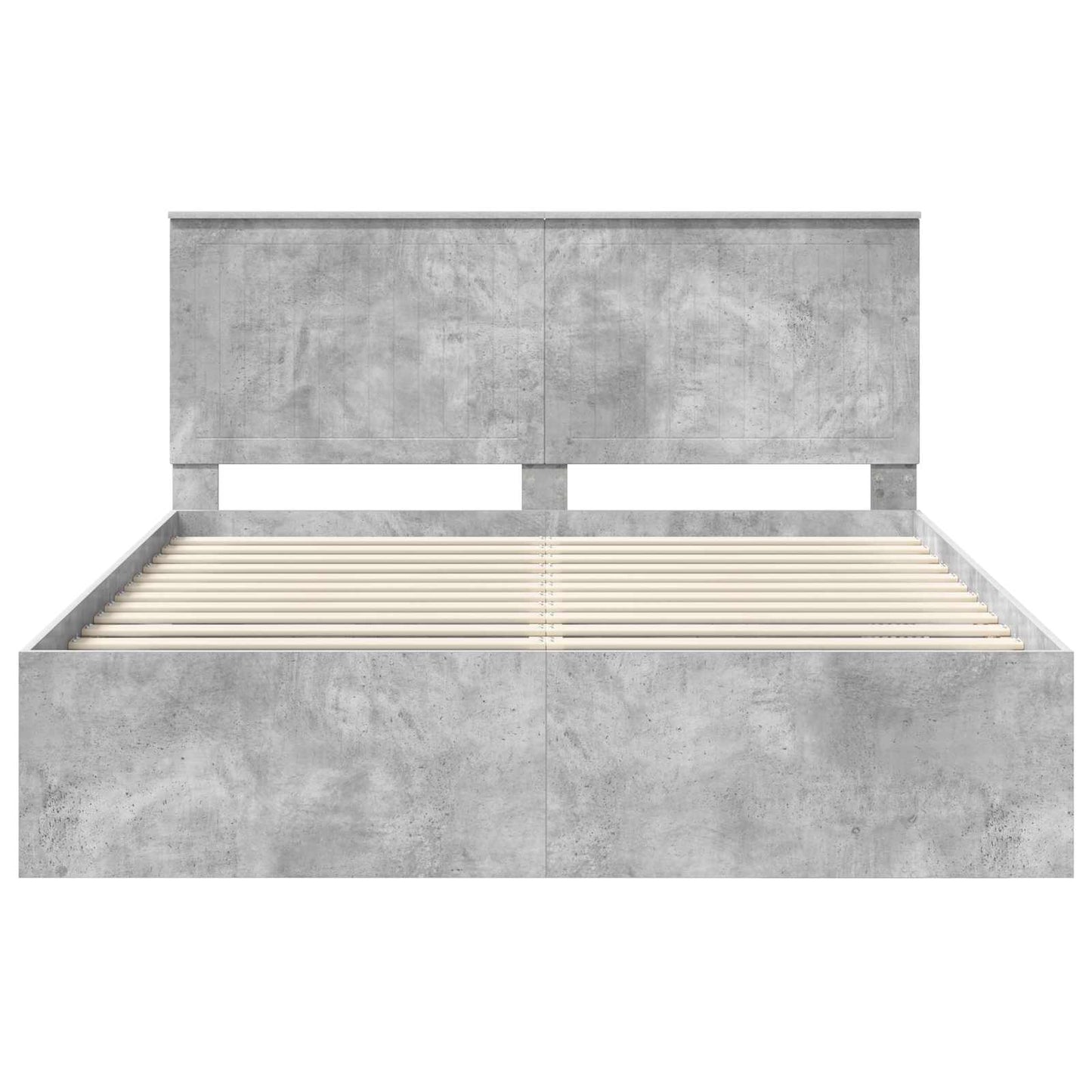Sengestamme med hodegjerde Betong 160 x 200 cm Massiv furu